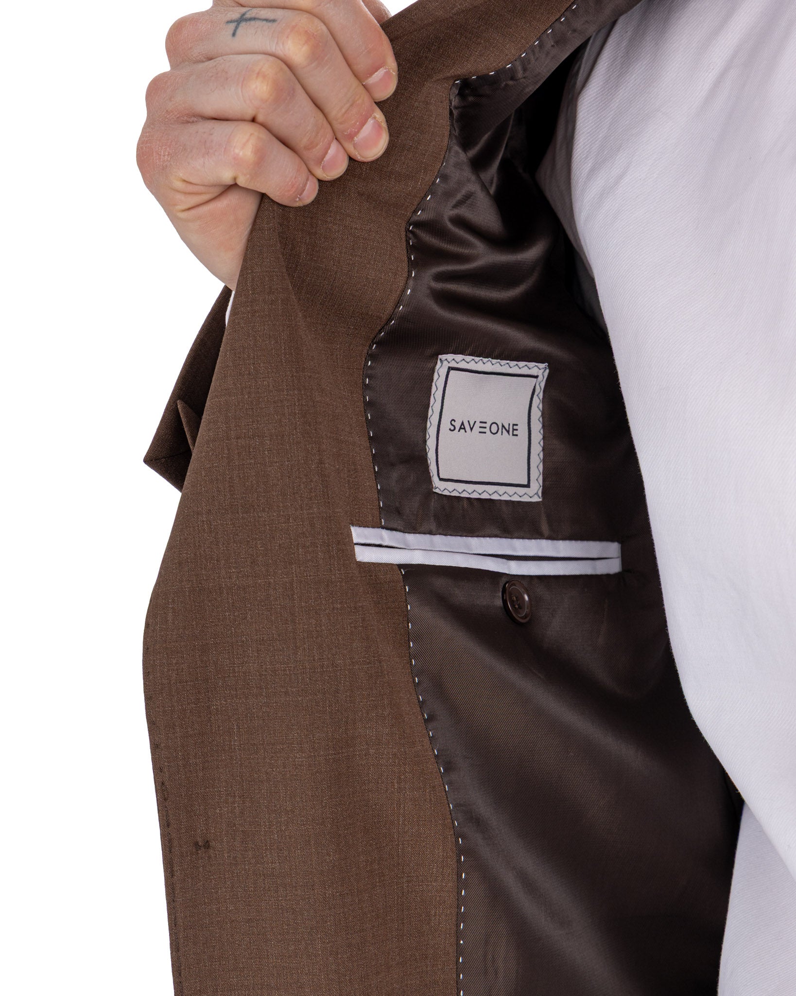 Landon - dark brown wool blend jacket