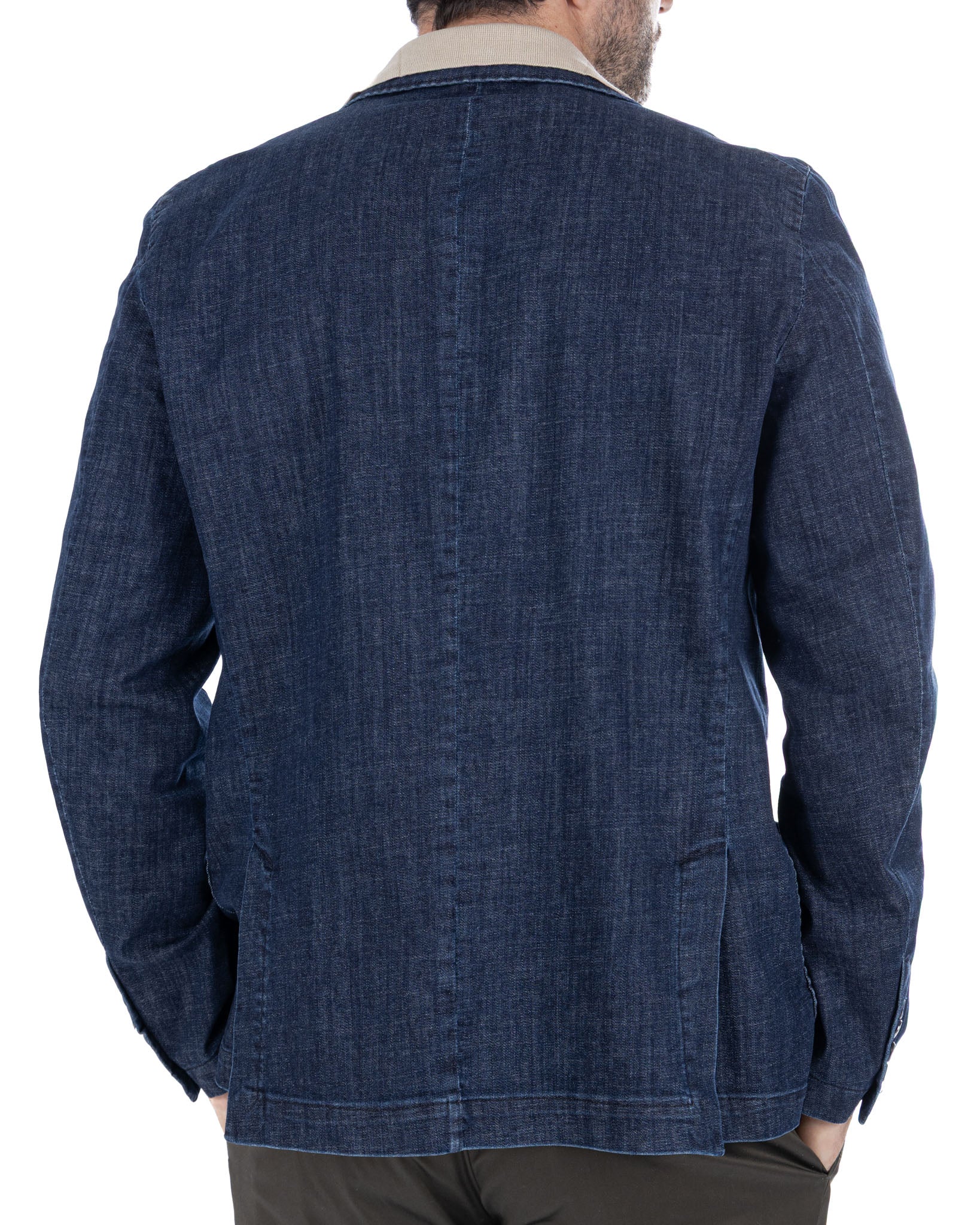 Spello - Single Breasted Dark Denim Jacket