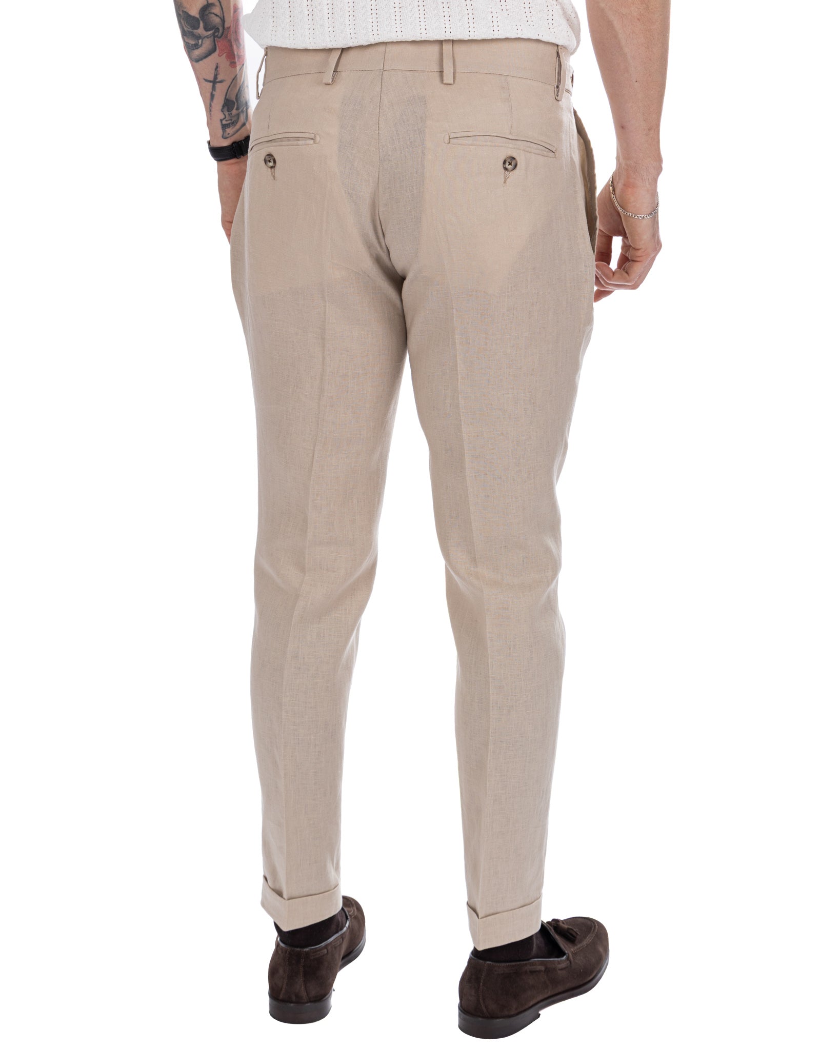 Lev - pantalone in puro lino spago
