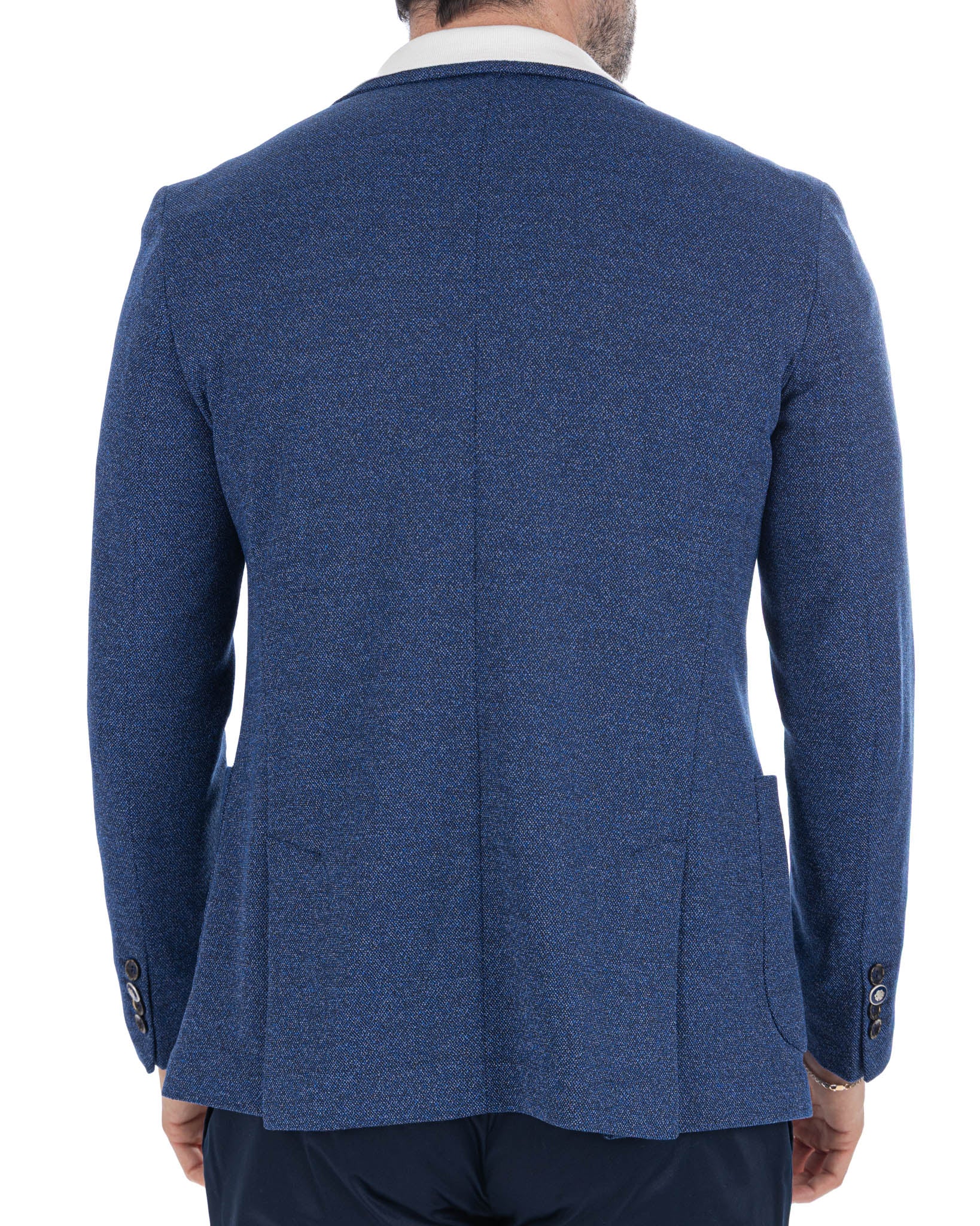 Haines - giacca monopetto blu melange