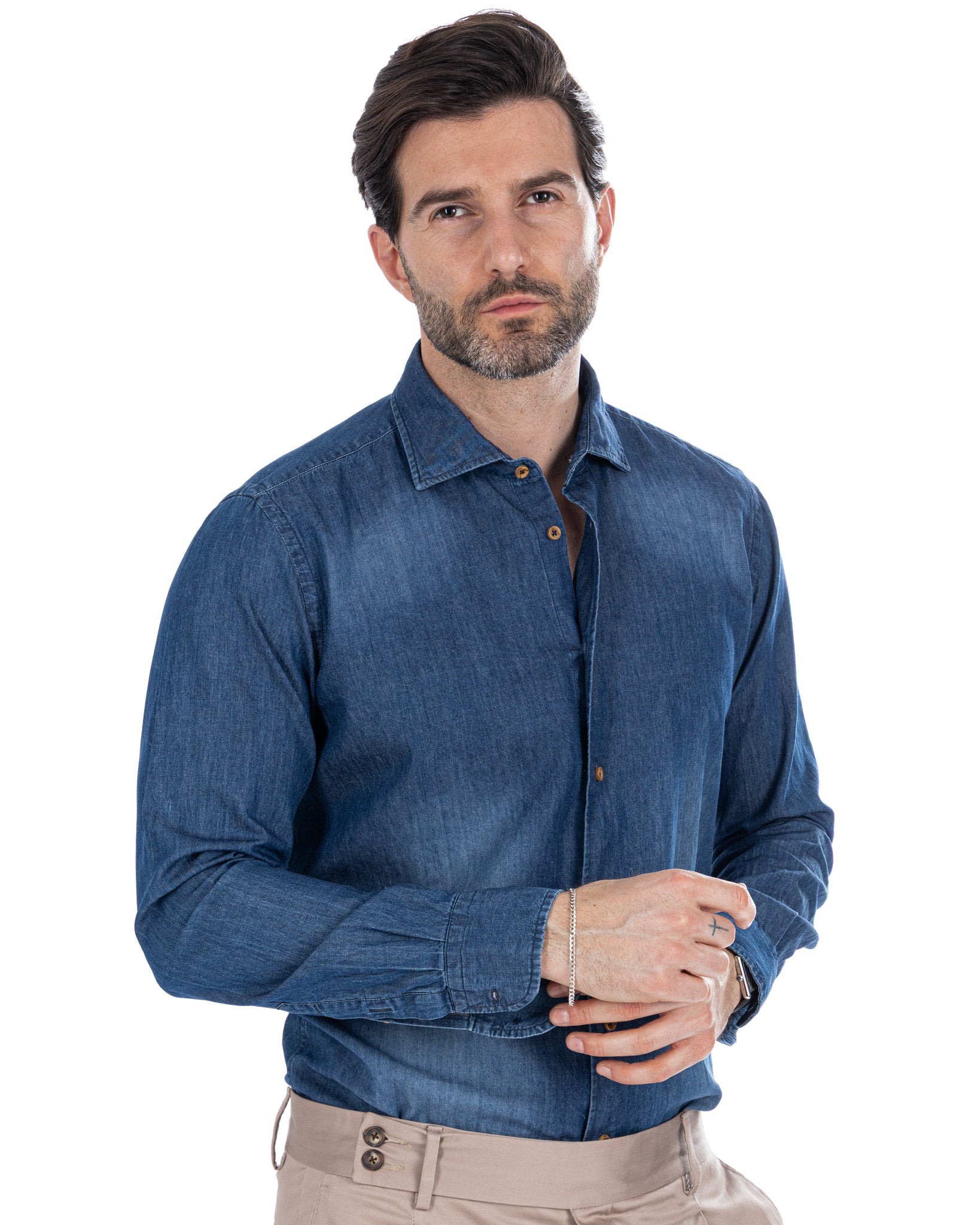 Mark - dark wash denim shirt