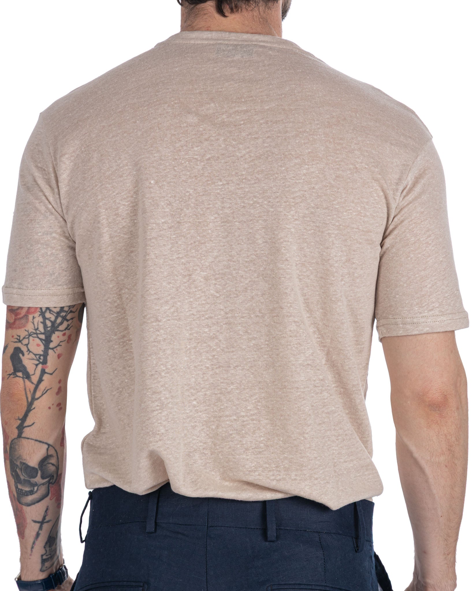 Felix - t-shirt in lino beige