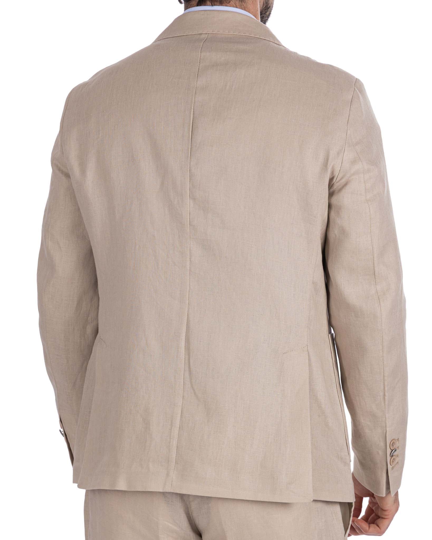 Narni - pure linen string single-breasted jacket