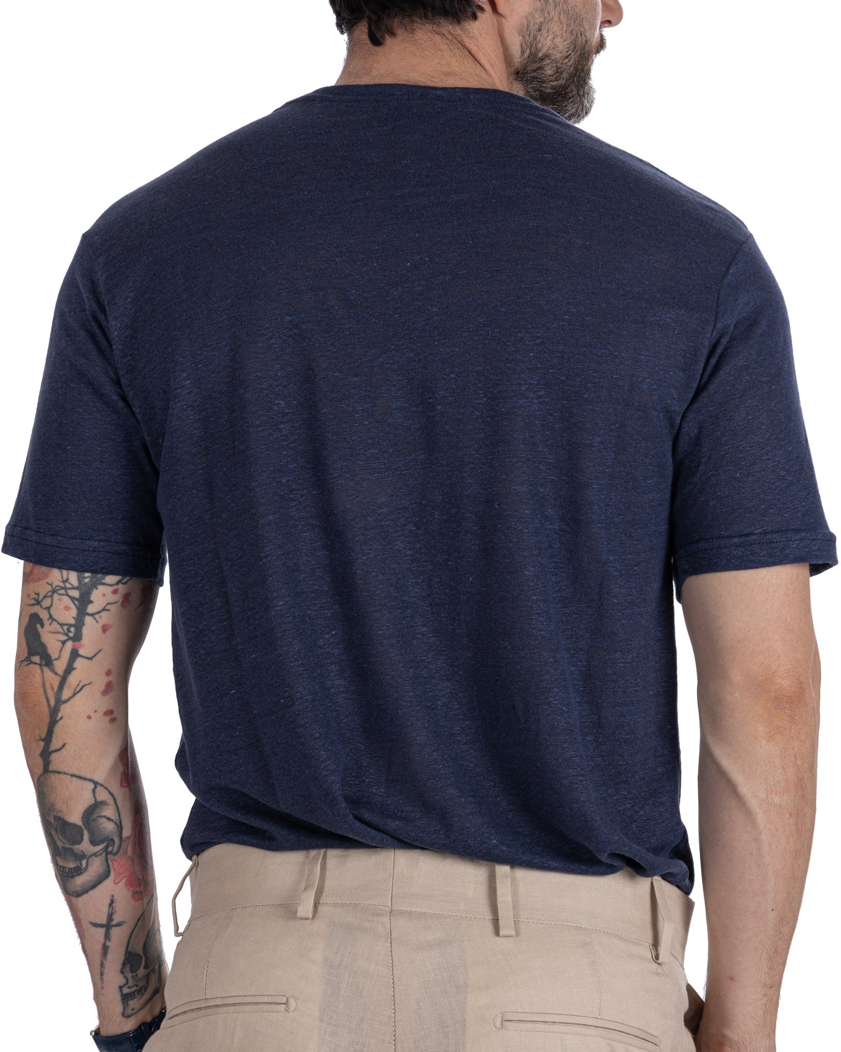 Felix - t-shirt oversize in lino blu