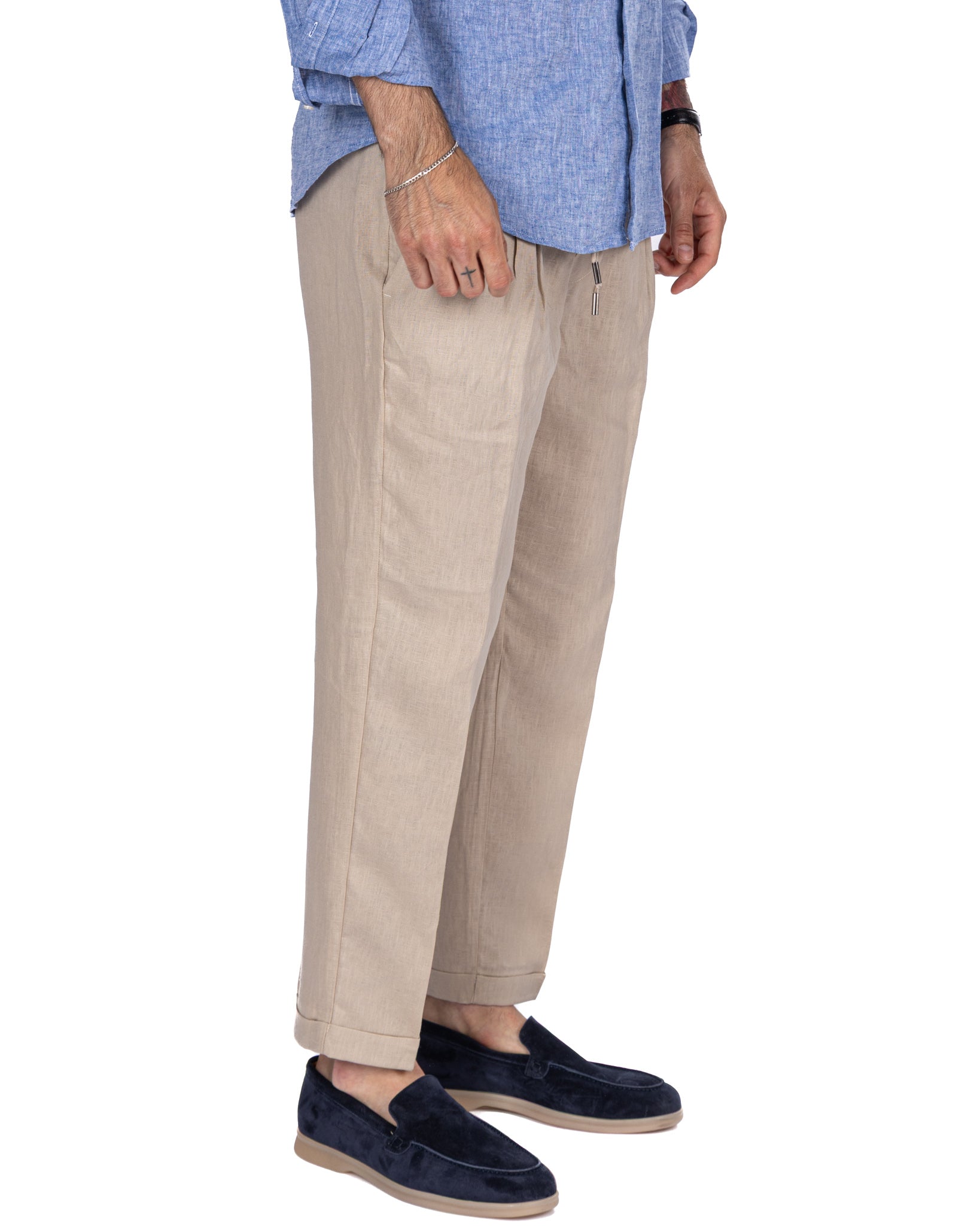 Cary - pure linen string trousers