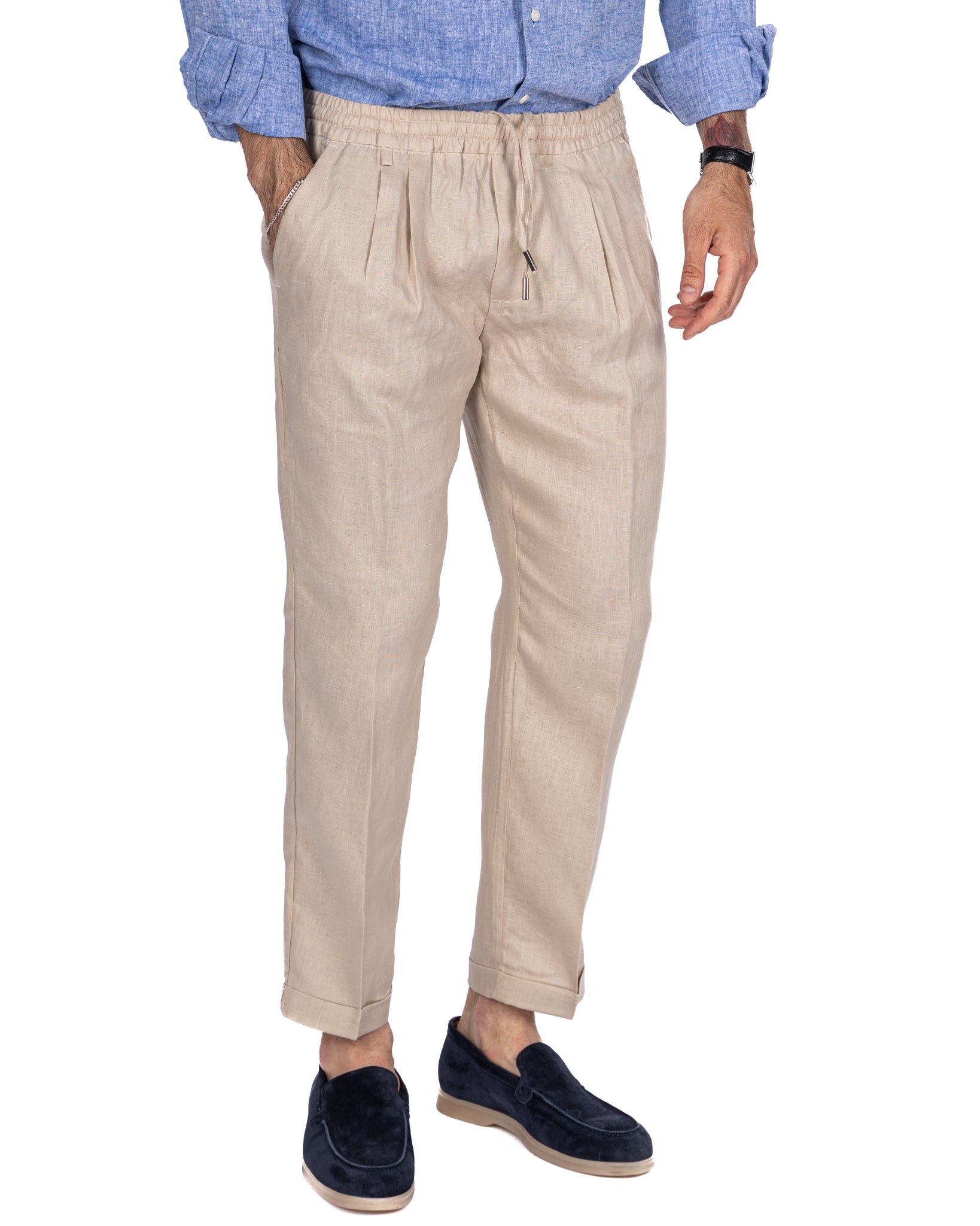 Cary - pure linen string trousers