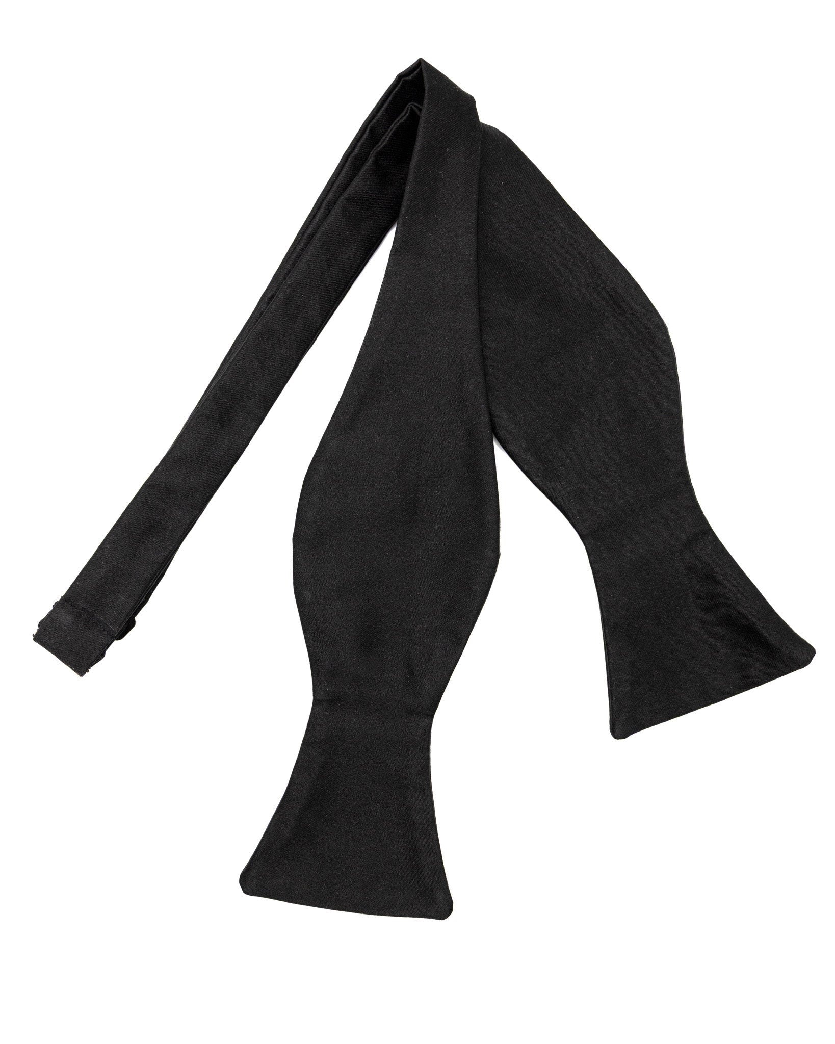 Loose black silk bow tie
