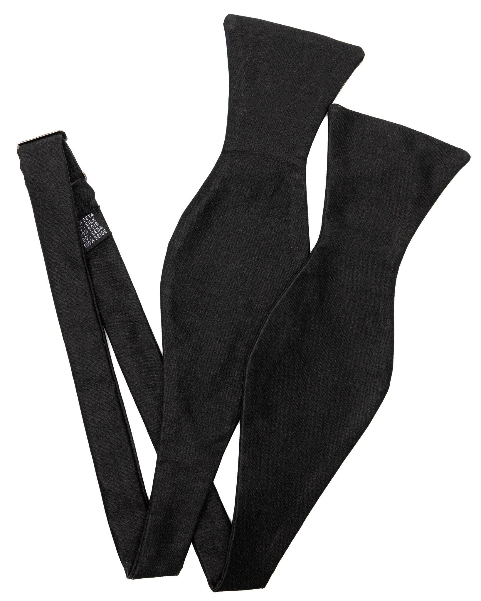 Loose black silk bow tie