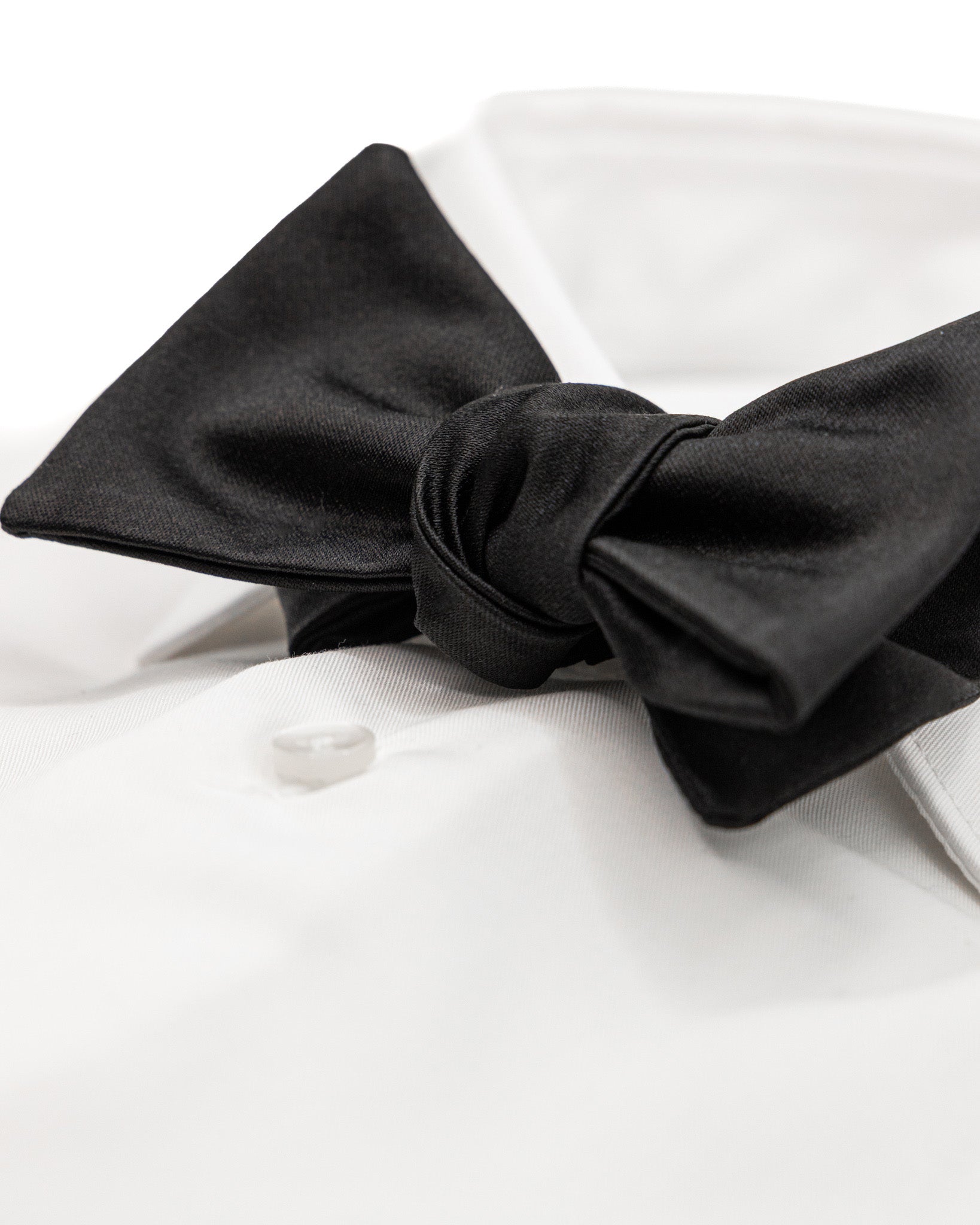 Loose black silk bow tie