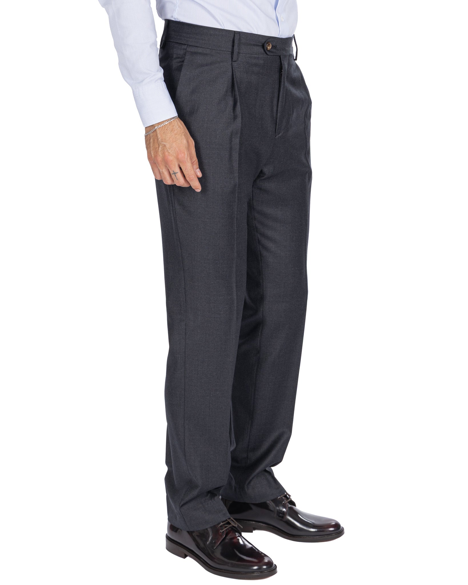 Pantalone Staten in lana Canonico antracite