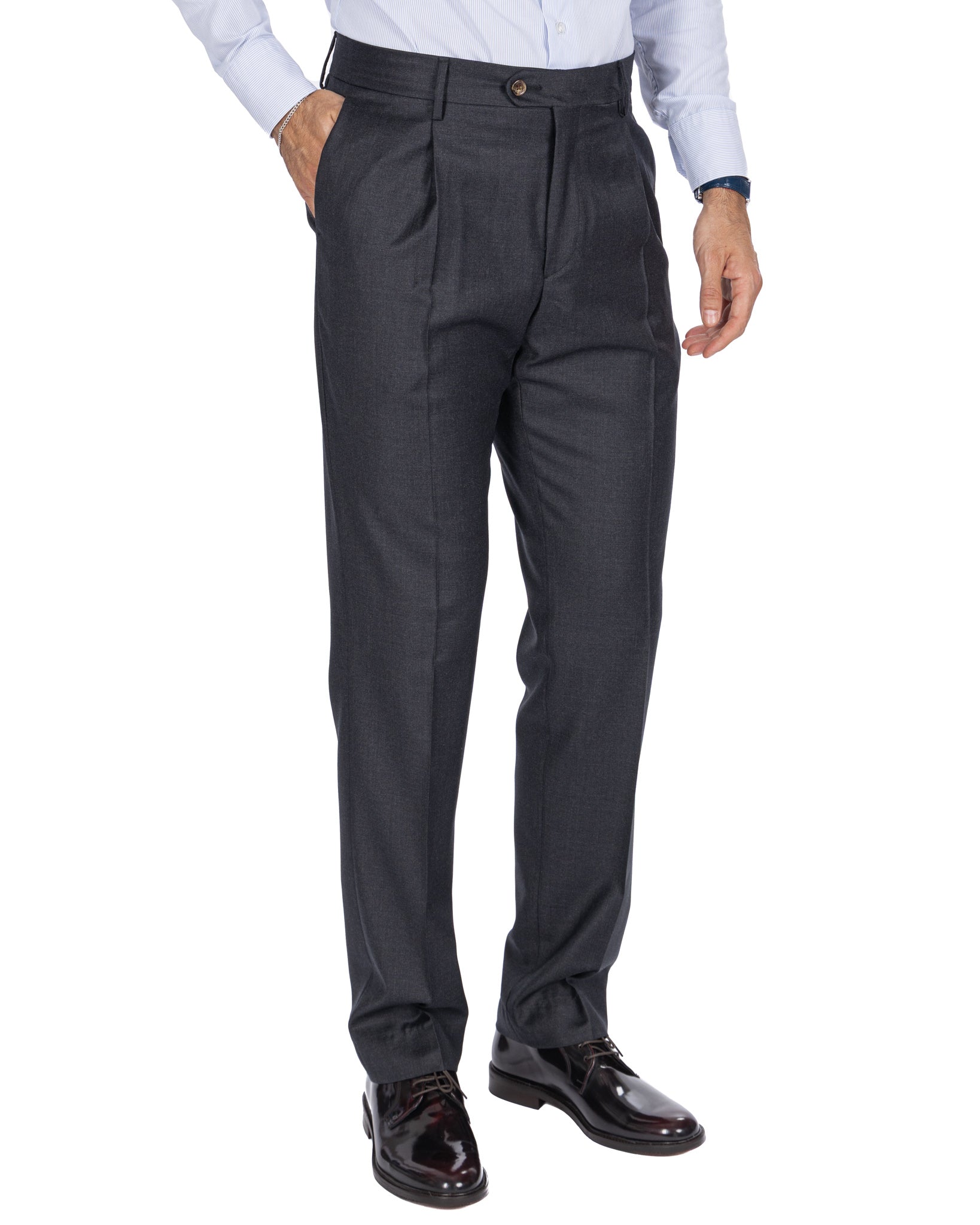 Pantalone Staten in lana Canonico antracite