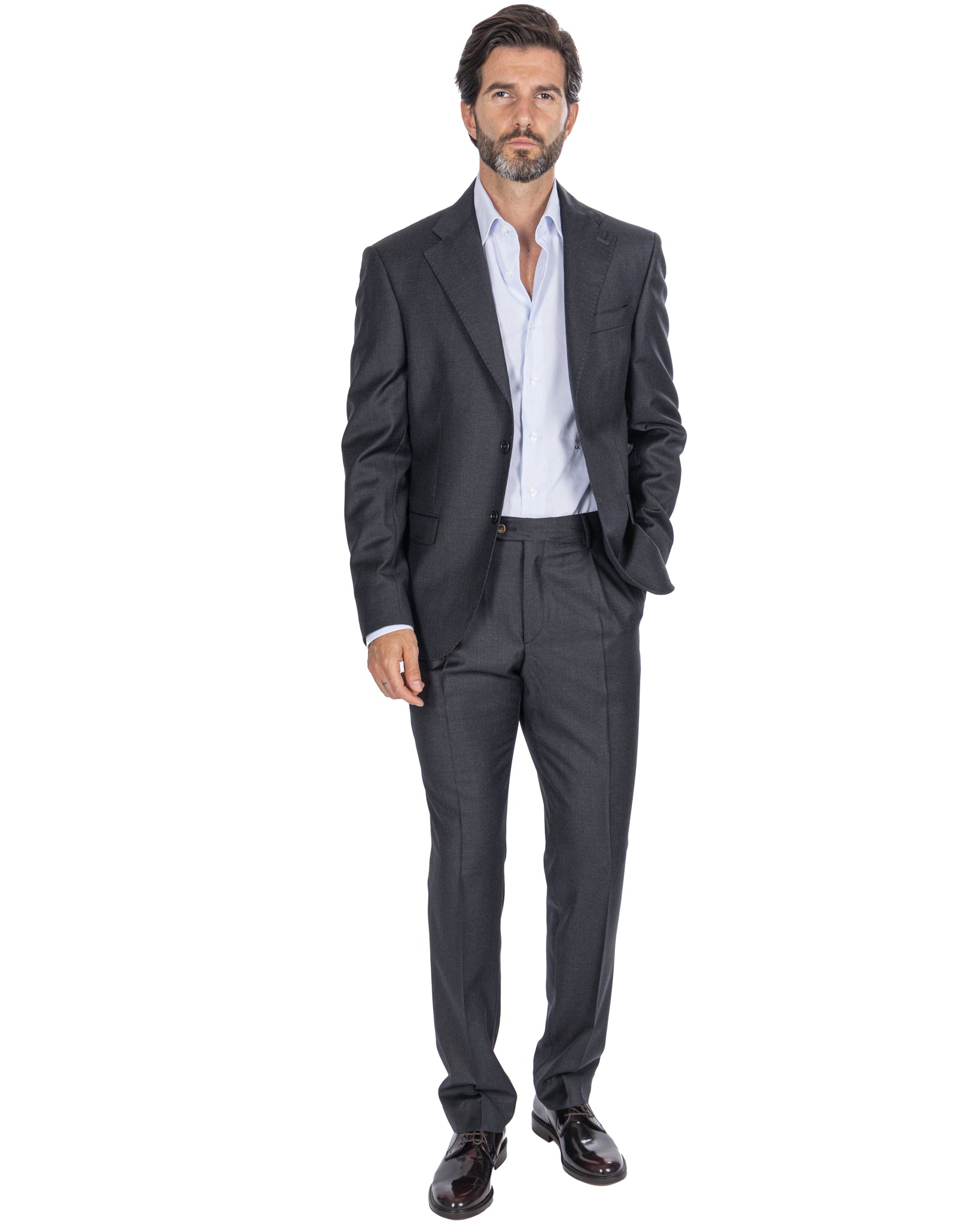 Pantalone Staten in lana Canonico antracite