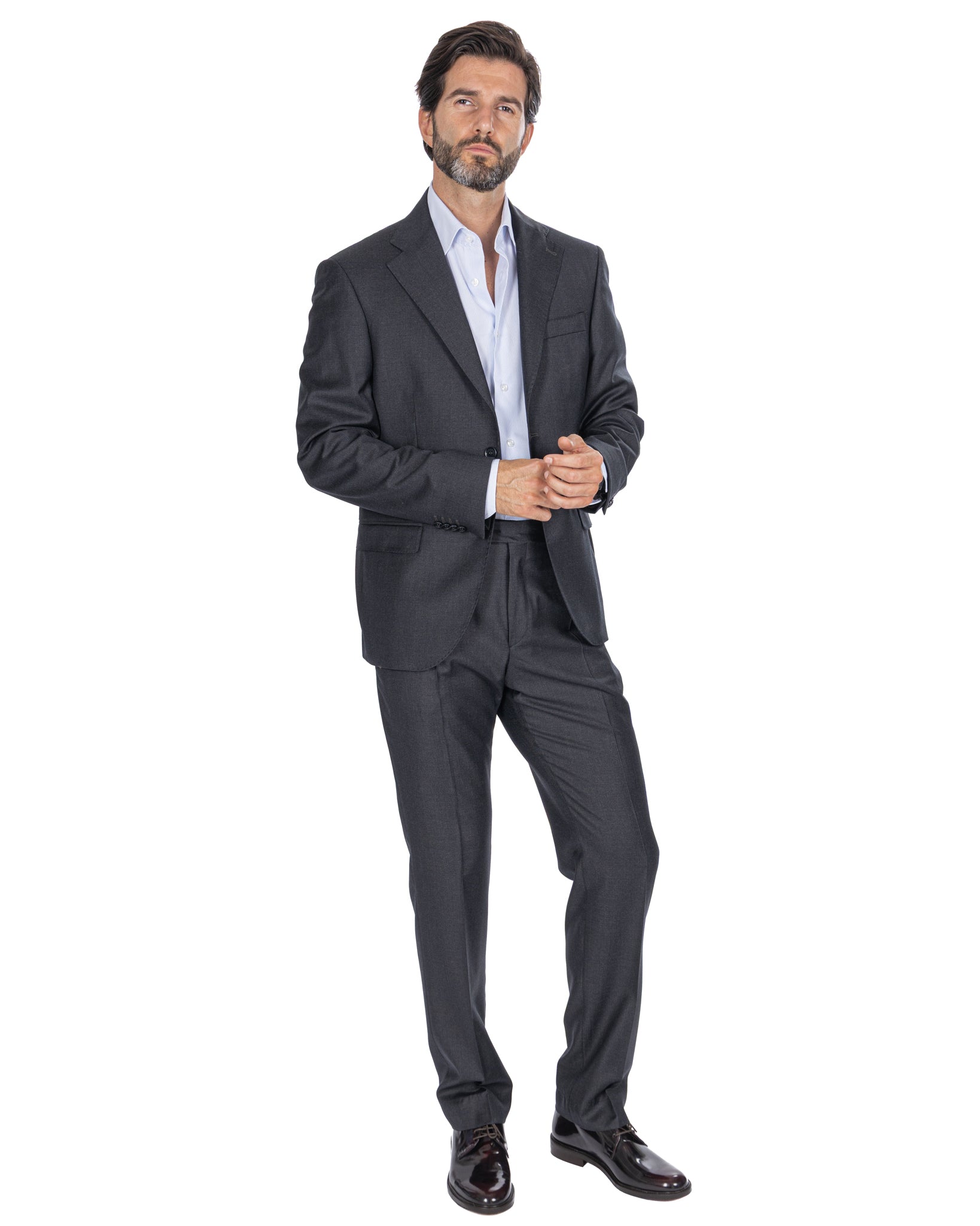 Veste Canonico en laine anthracite du New Jersey
