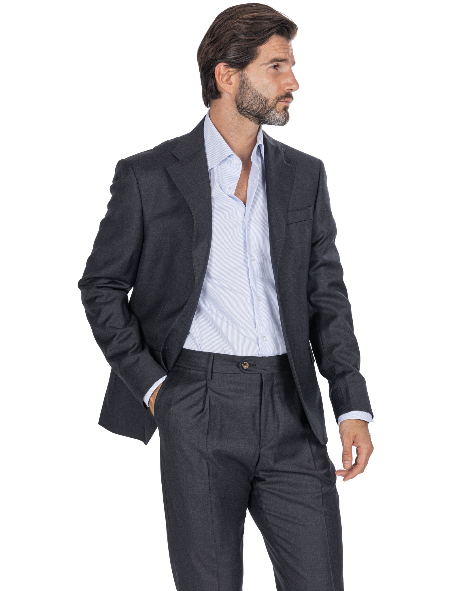 Pantalone Staten in lana Canonico antracite