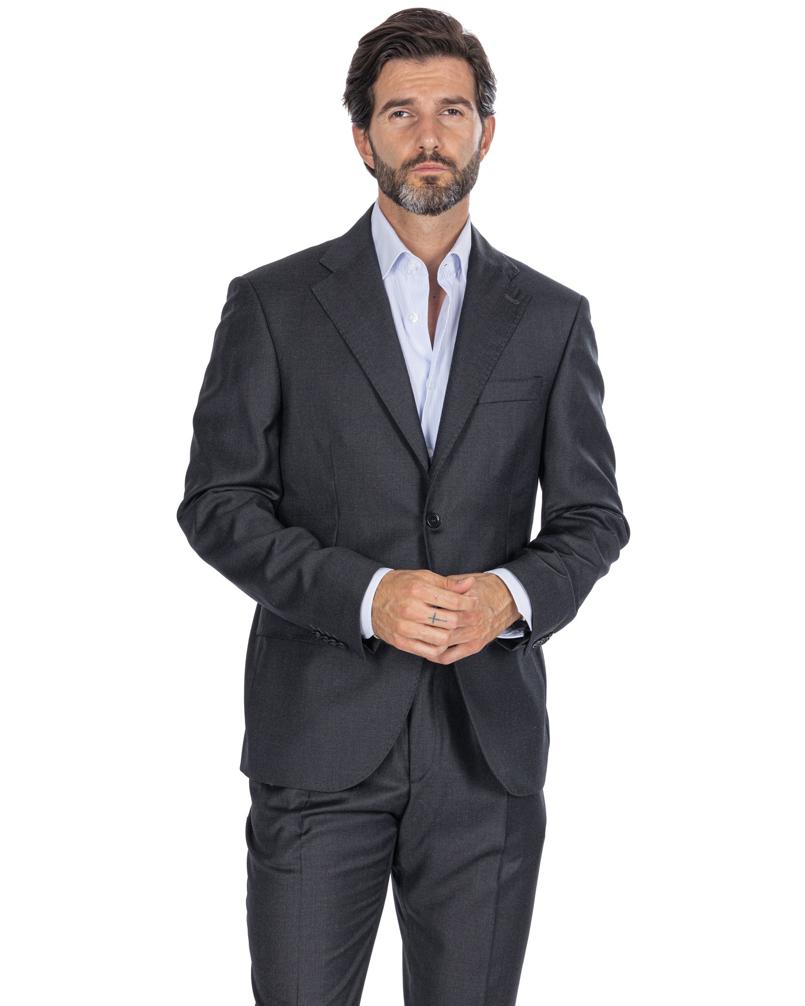 Veste Canonico en laine anthracite du New Jersey