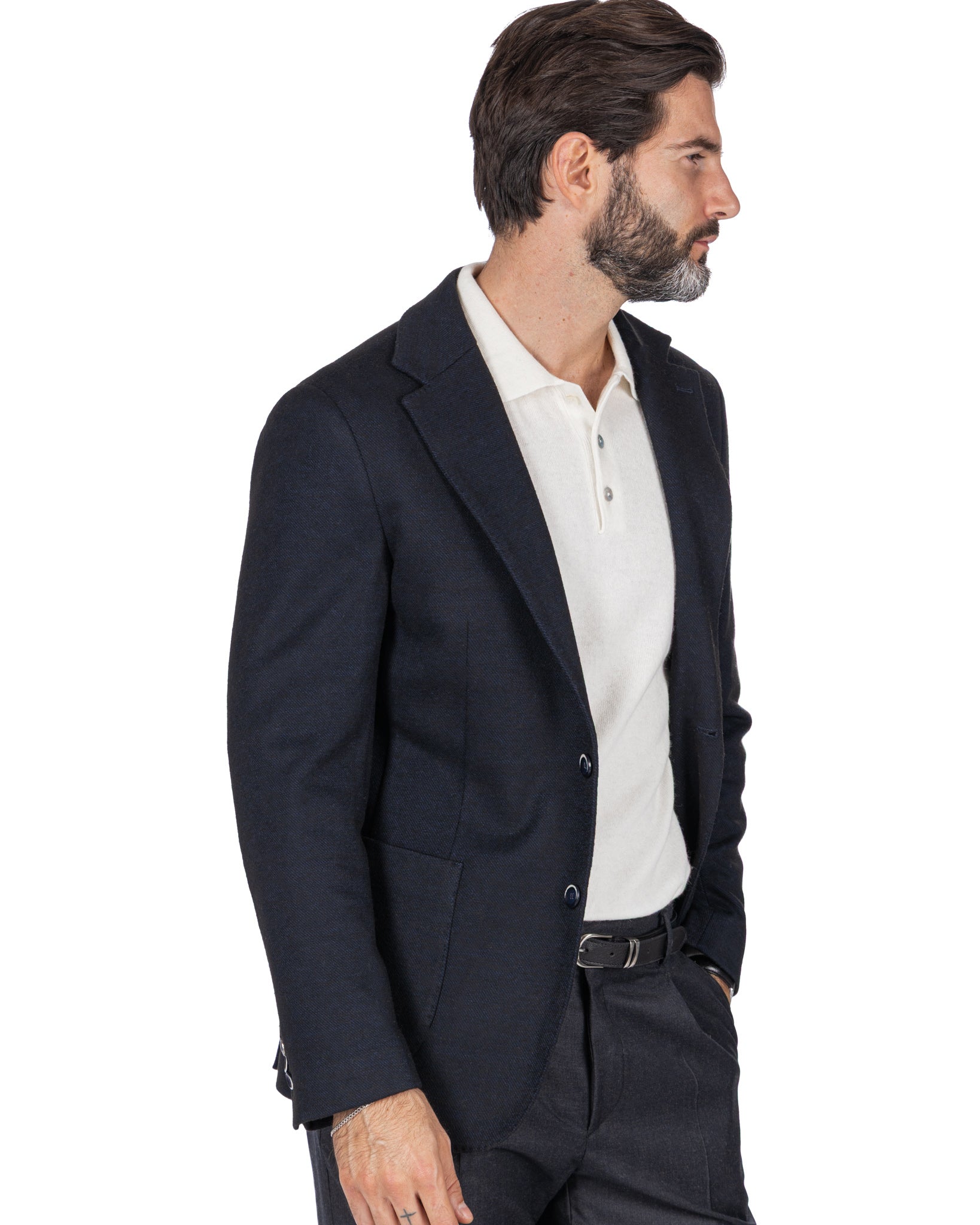 Ayrton jacket in blue twill