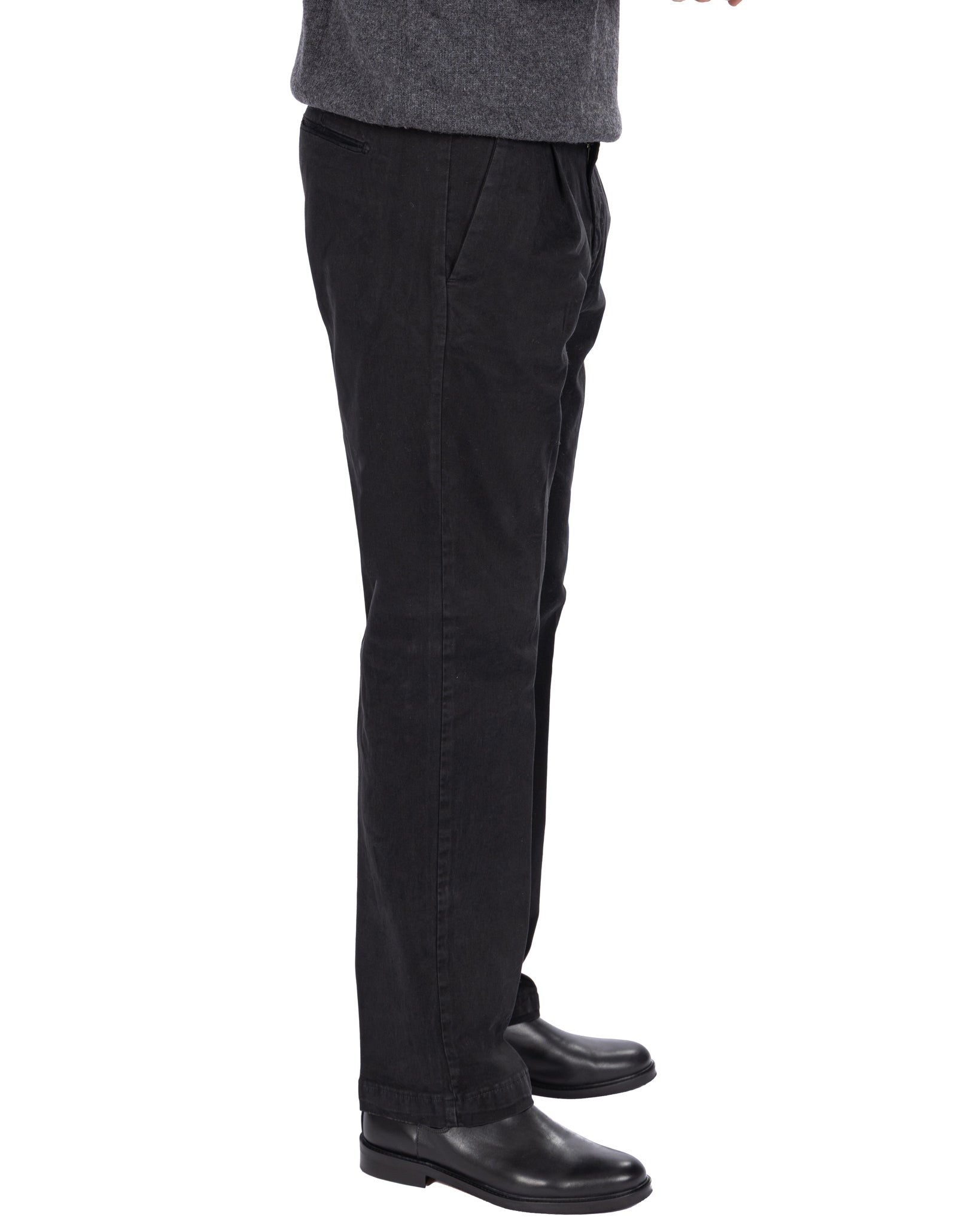 Seath - black wide cotton trousers