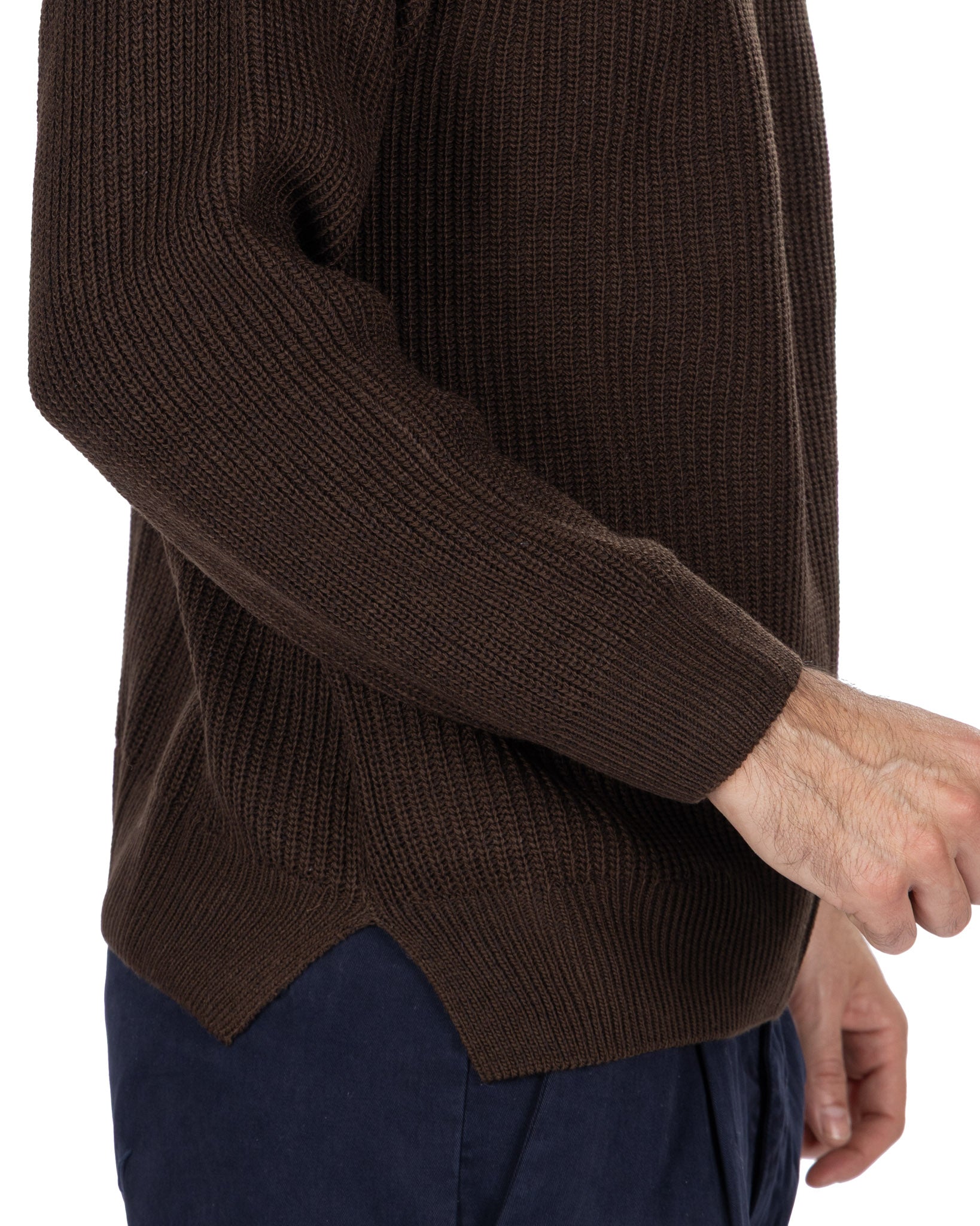 Sven Ribbed Crewneck Dark Brown