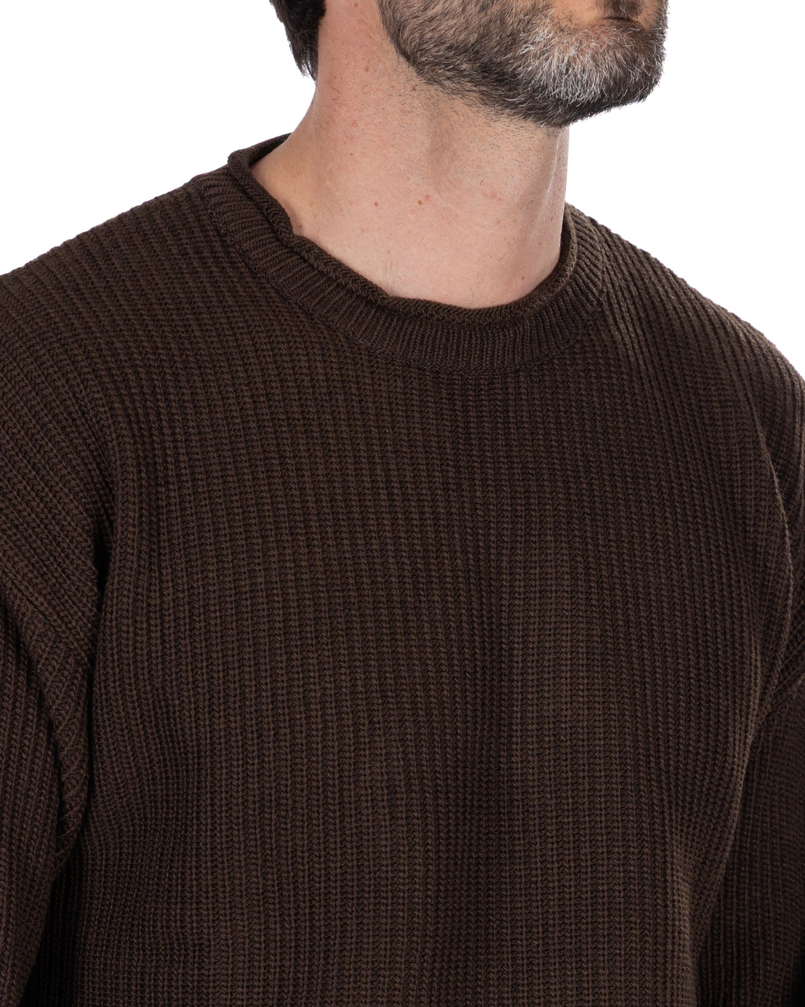 Sven Ribbed Crewneck Dark Brown