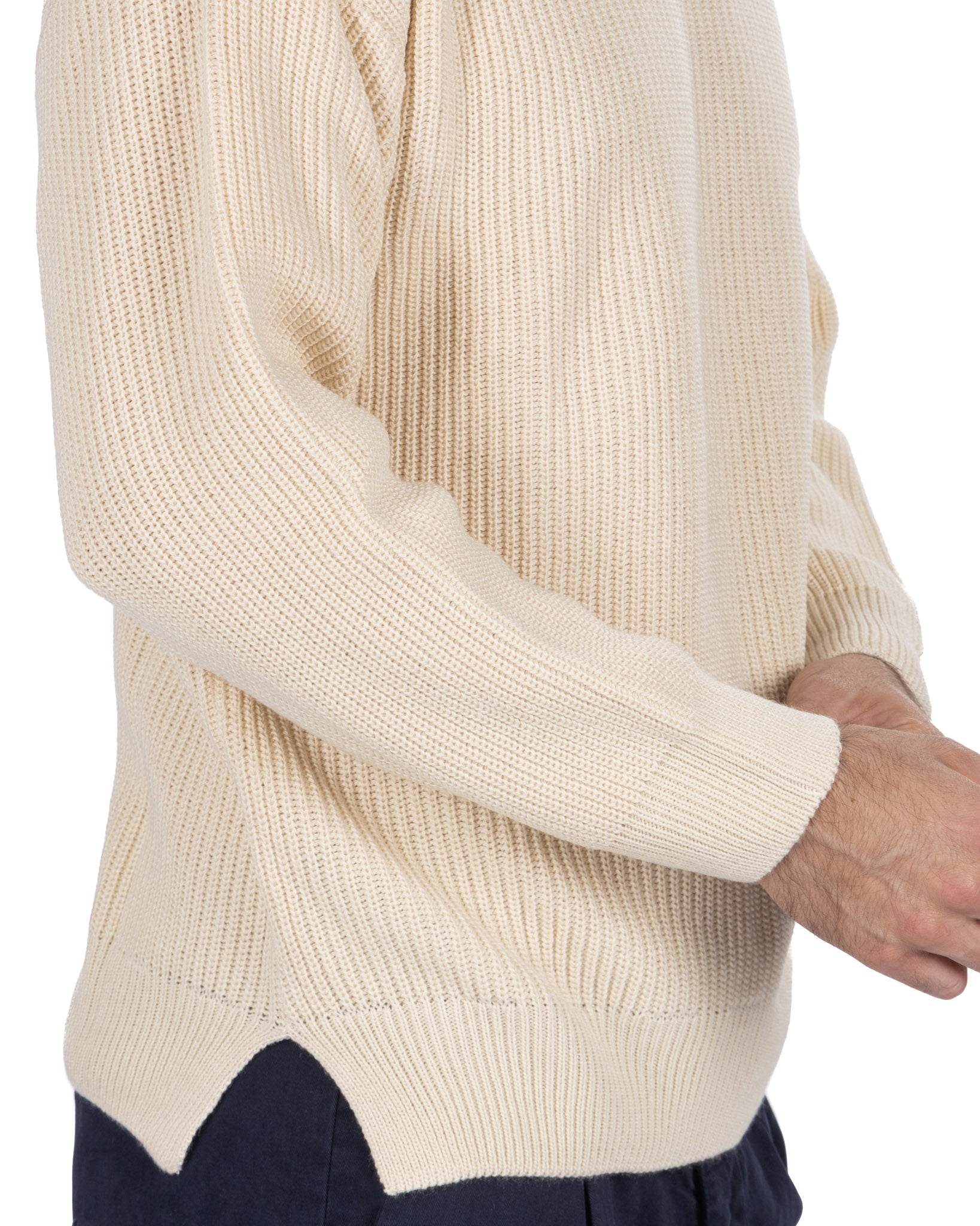 Sven beige ribbed crewneck
