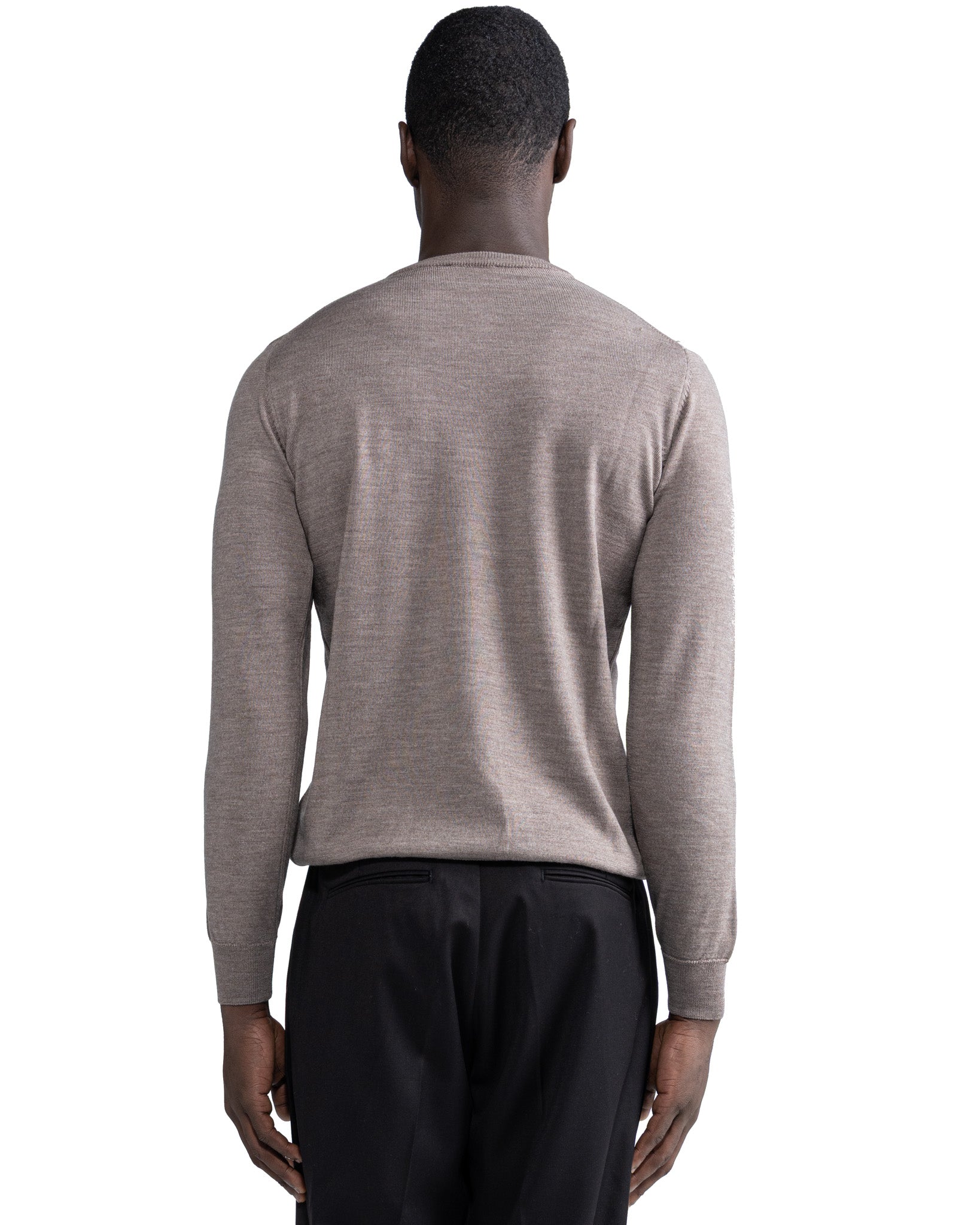 Furore crewneck in merino wool Tollegno beige