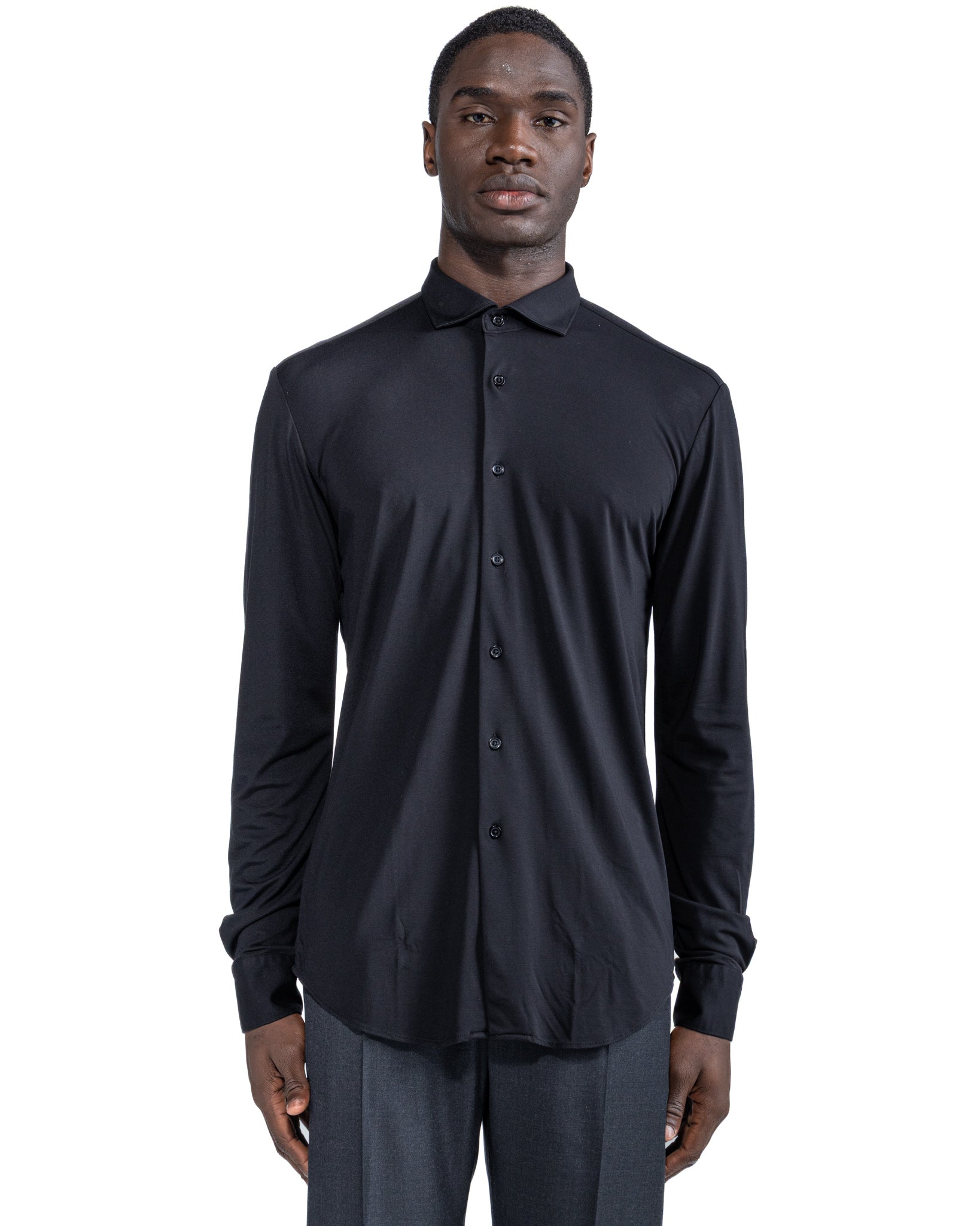 Radice shirt in black jersey