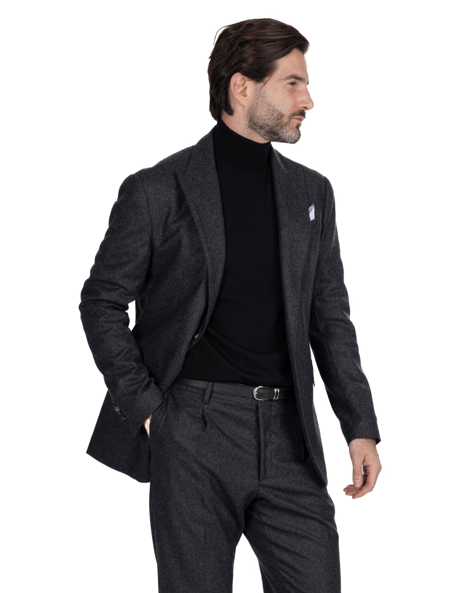 Giacca Reflex in flanella antracite