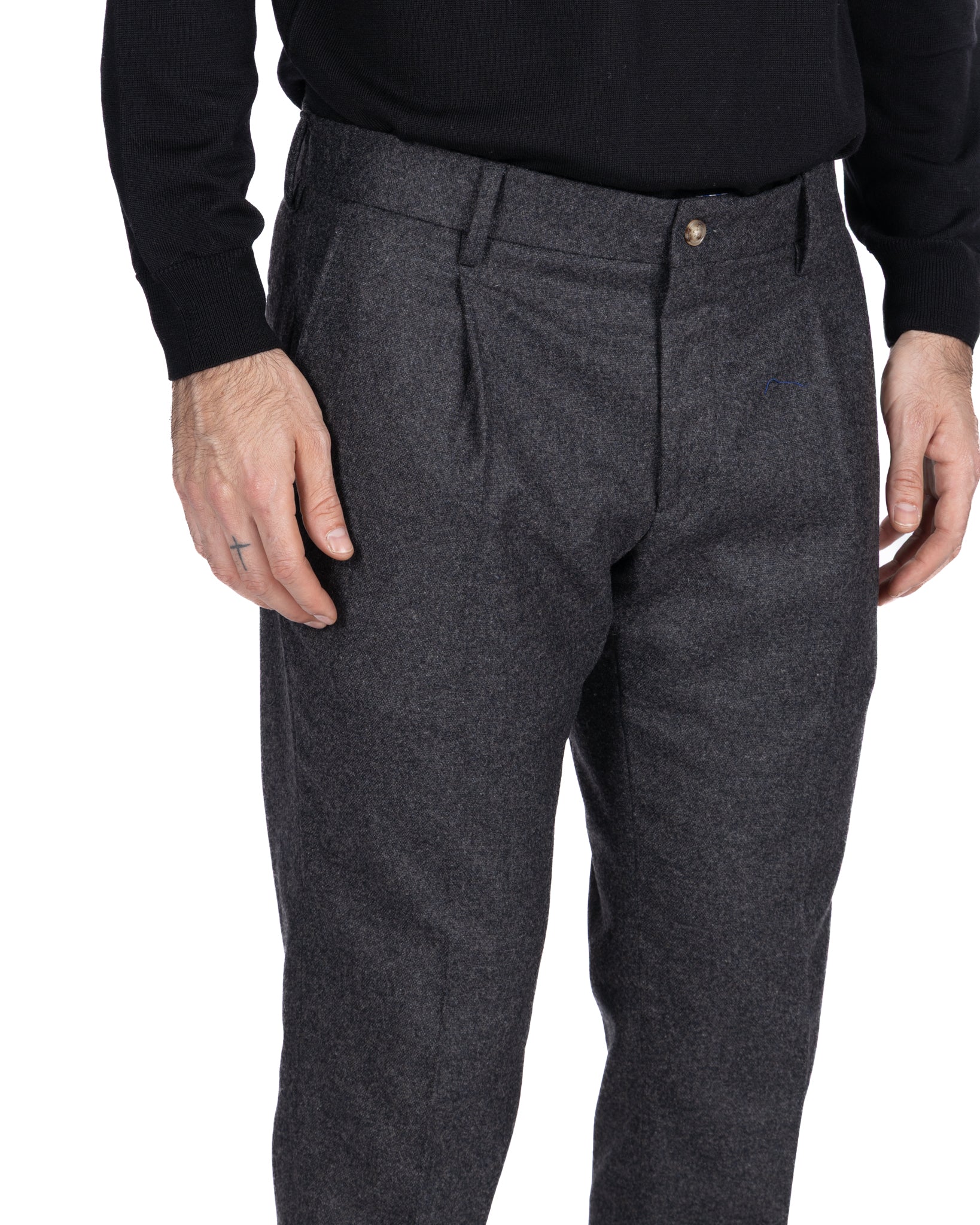 Pantalon Leica Band en flanelle anthracite