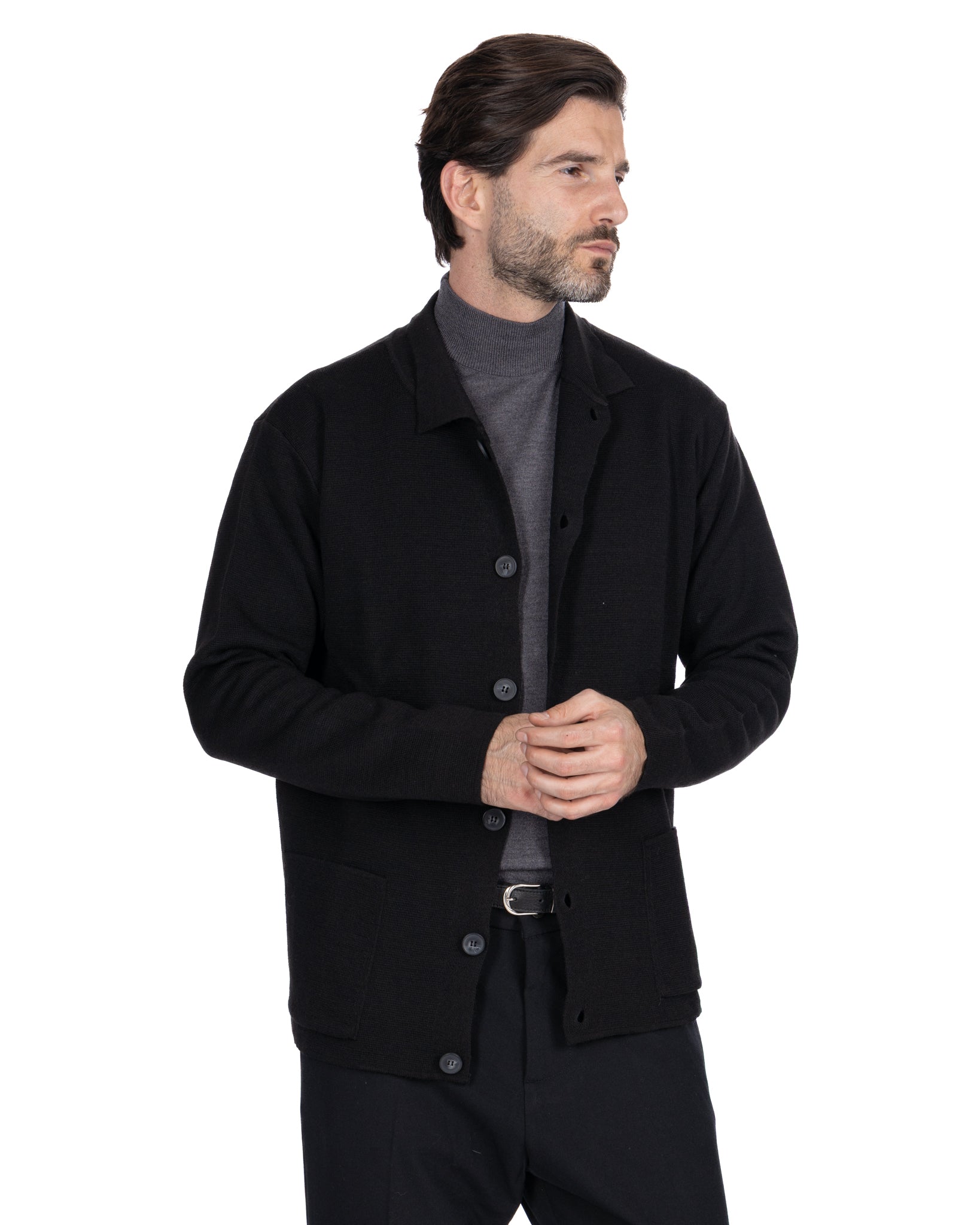 Veste en tricot Krakatoa noire