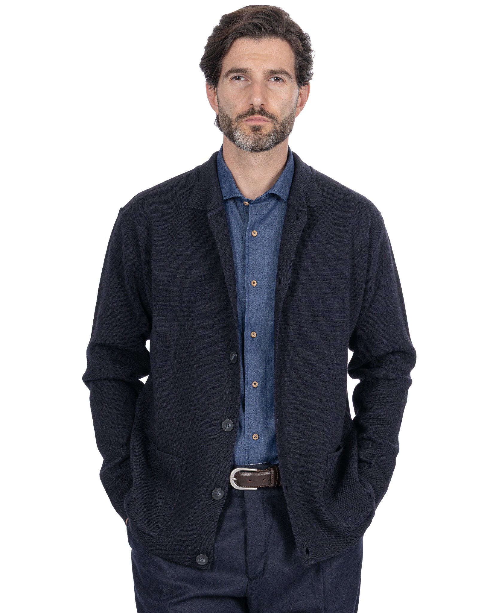 Giacca a maglia Krakatoa blu