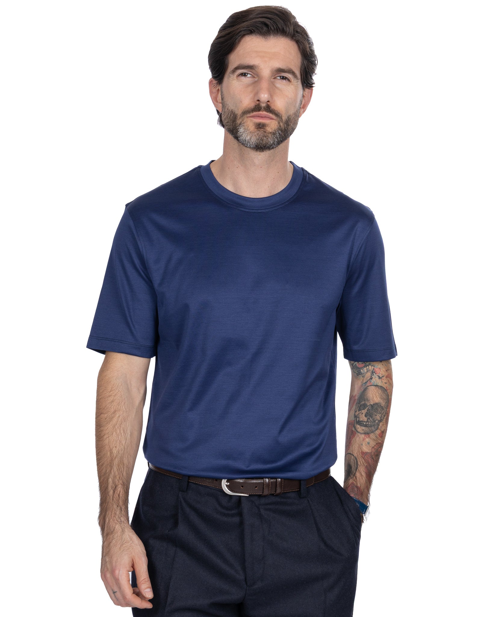 T-shirt Hoorn in filo di scozia blu