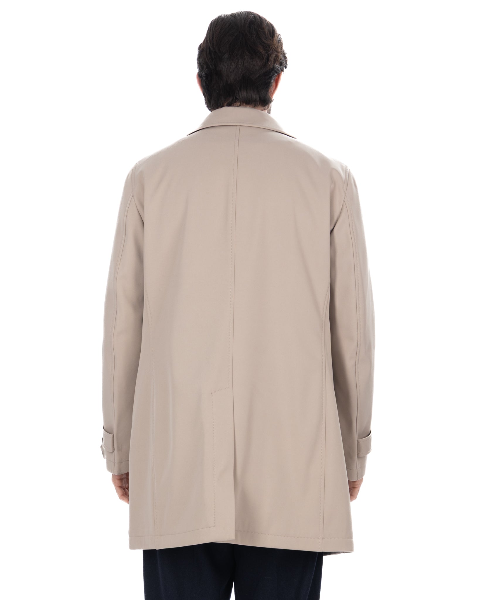 Tyler technical quilted trench coat in beige
