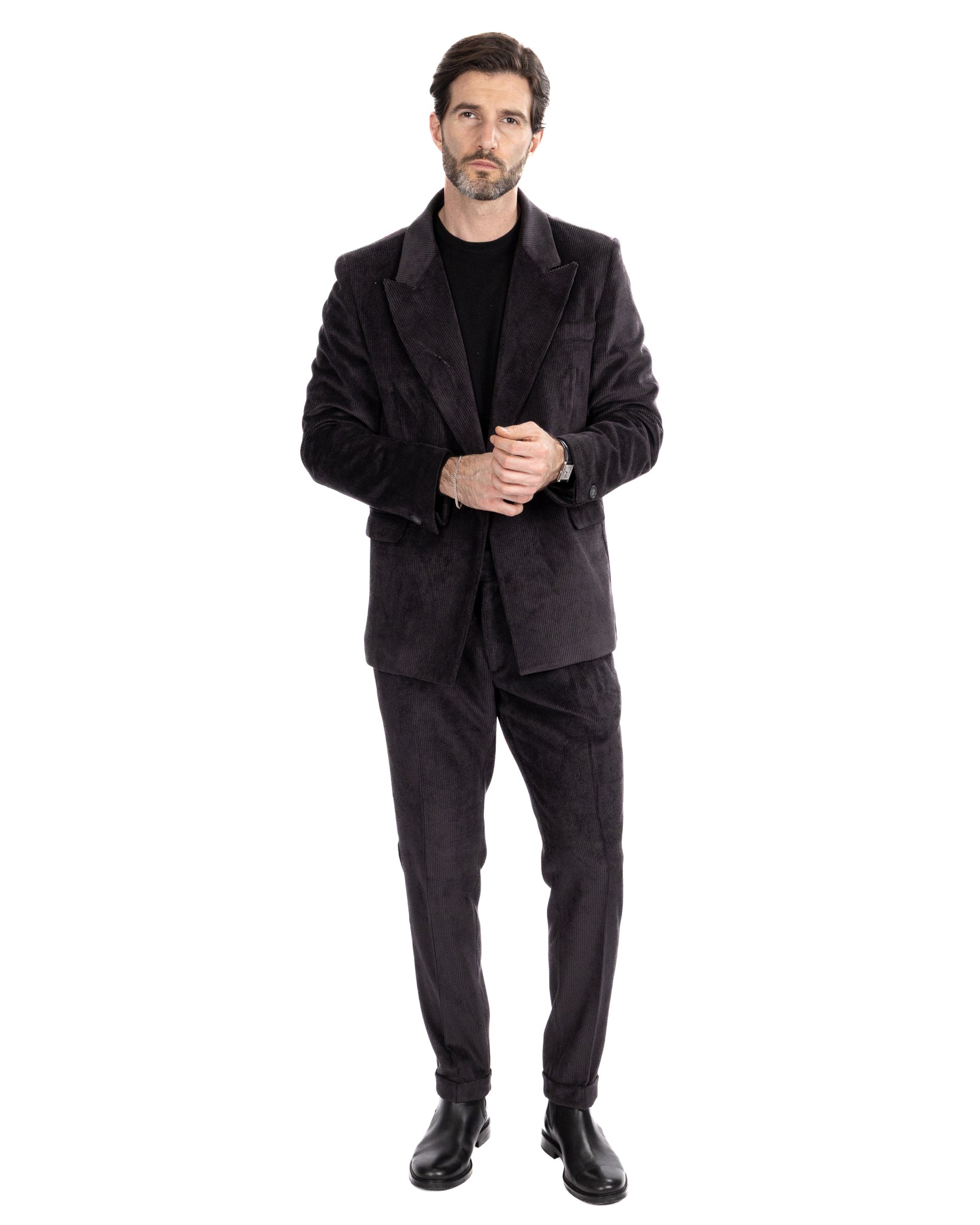 Giacca Bond in velluto nero