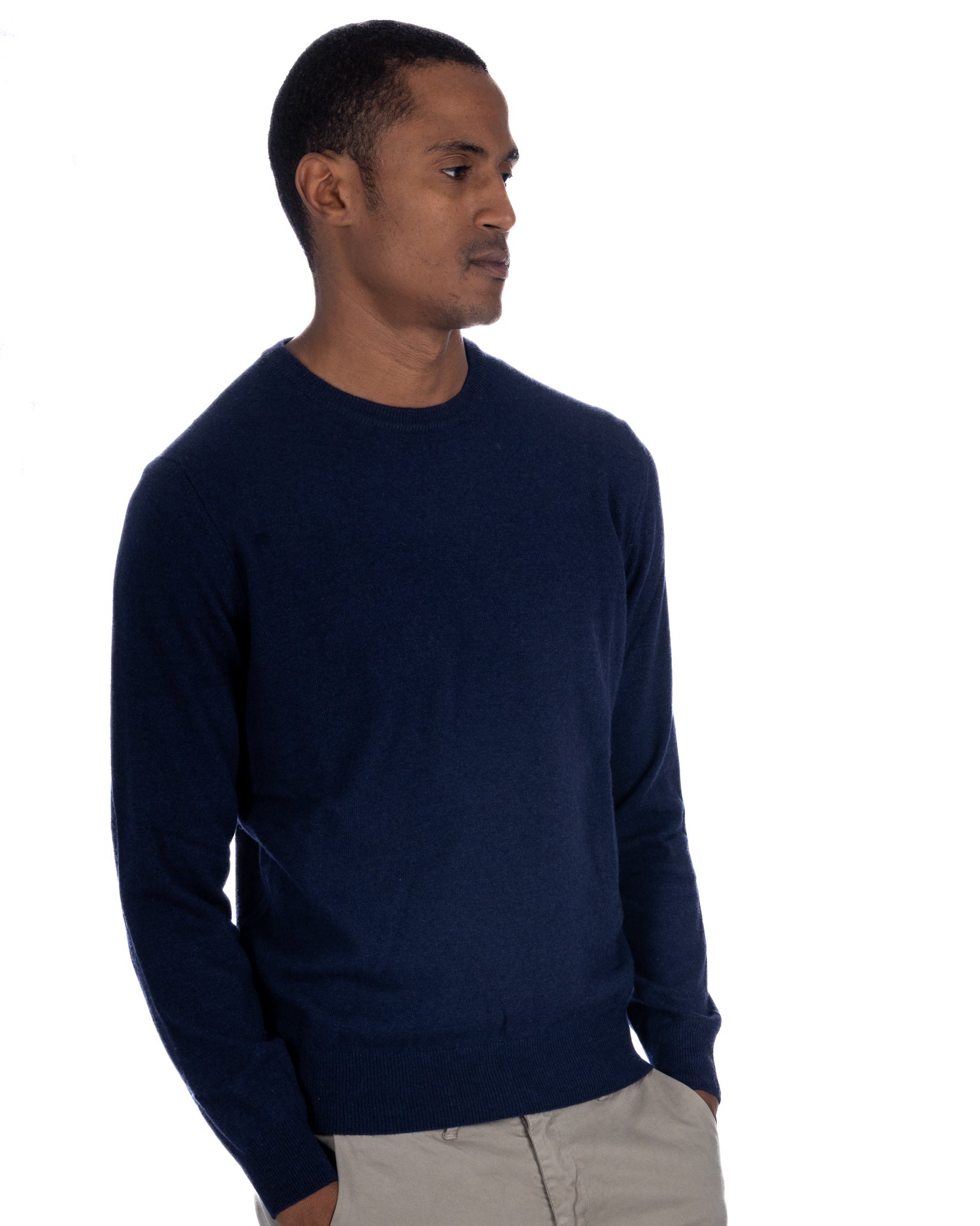Dustin Crewneck in Blue Cashmere Blend