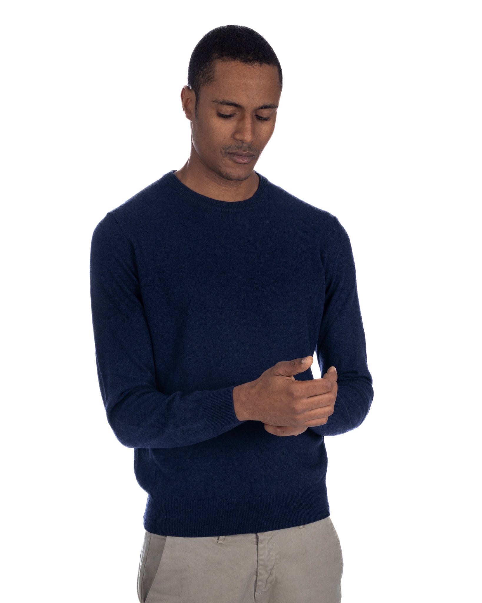 Dustin Crewneck in Blue Cashmere Blend