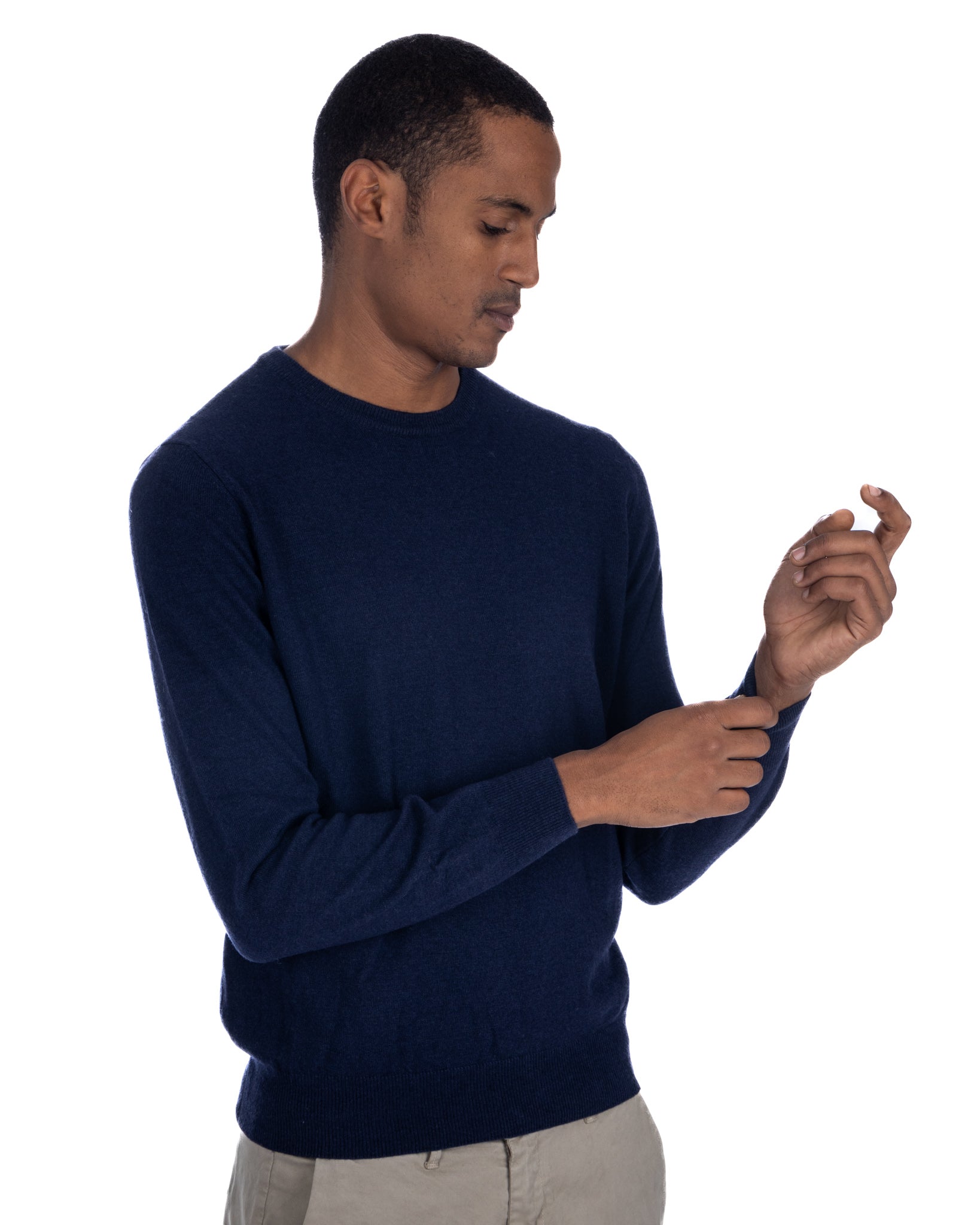 Dustin Crewneck in Blue Cashmere Blend