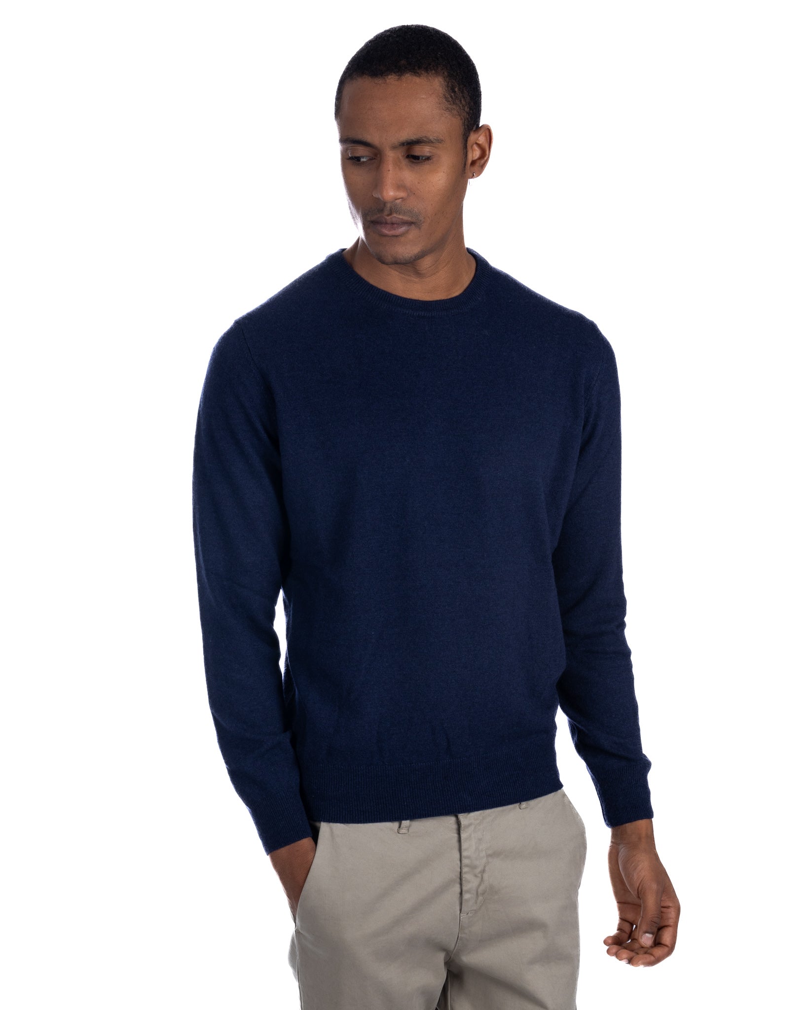 Dustin Crewneck in Blue Cashmere Blend