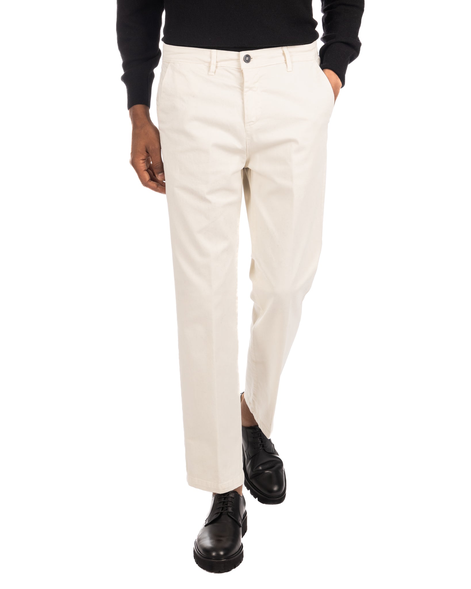 Sorrento - cream wide bottom trousers