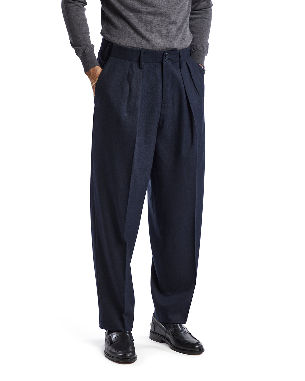 Pantalone Over in flanella Rugby Drago blu