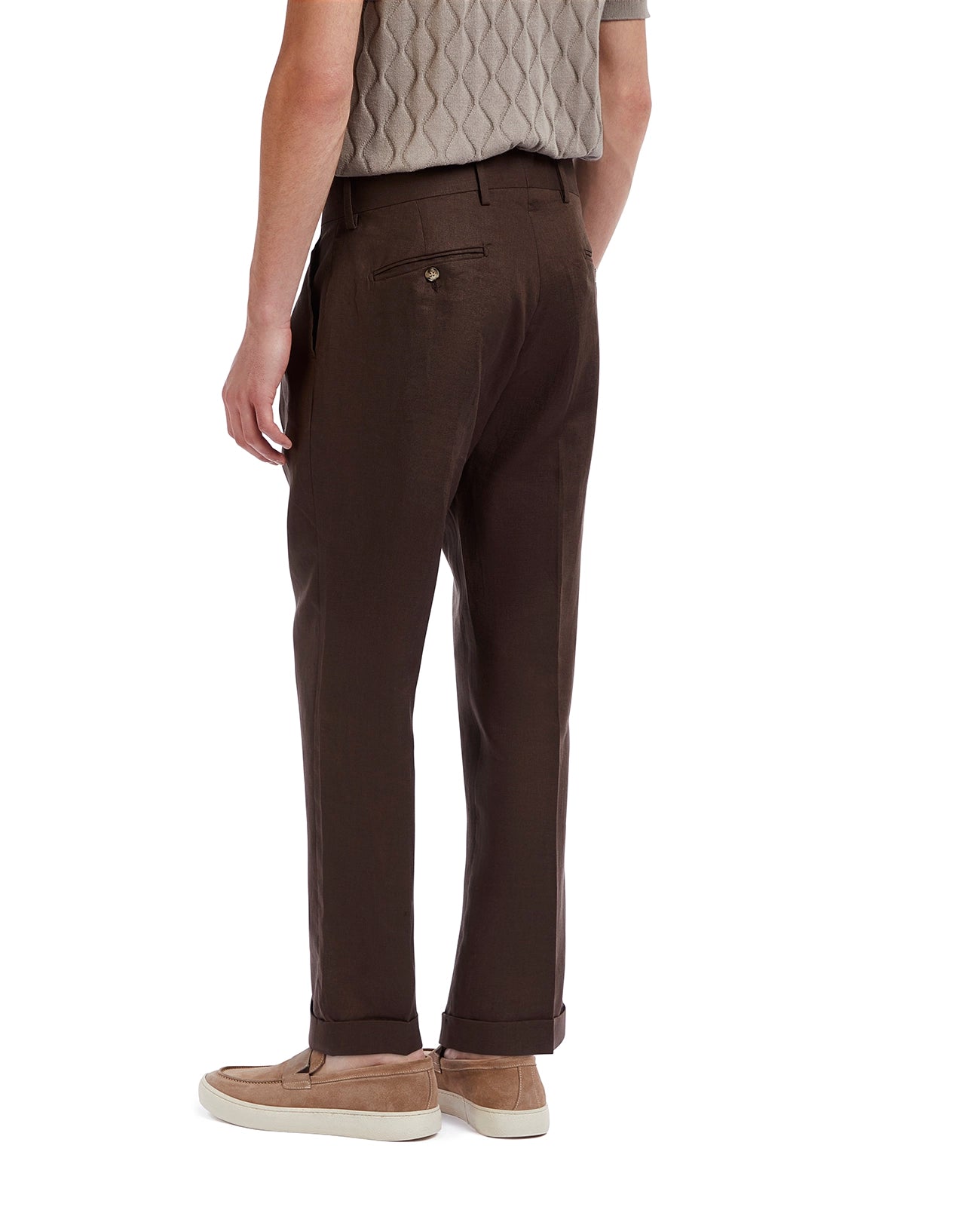Pantalone Cargese in puro lino moro