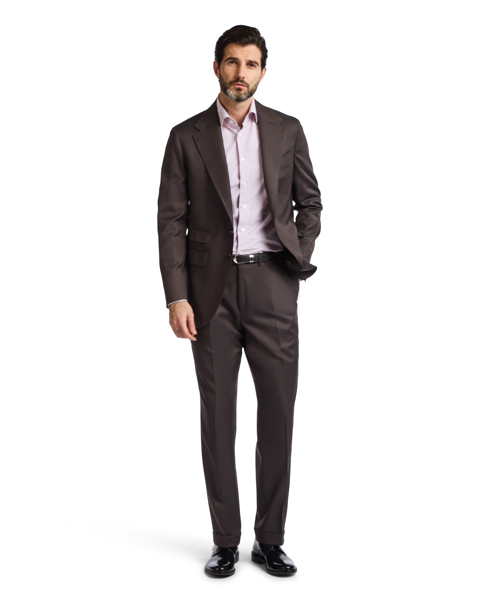 Traje de espiga marrón Perennial Vitale Barberis Canonico