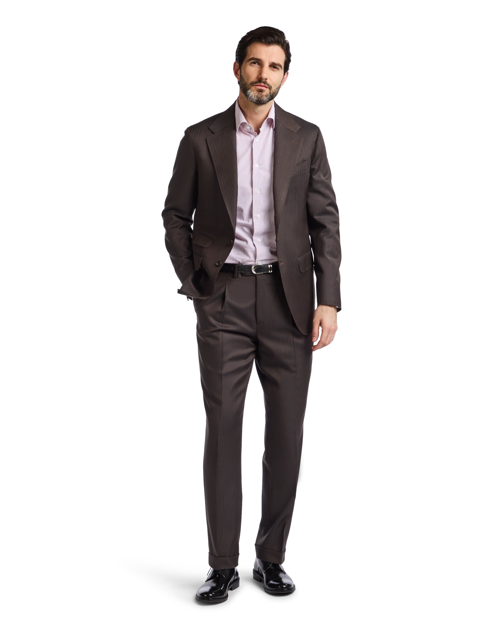 Traje de espiga marrón Perennial Vitale Barberis Canonico