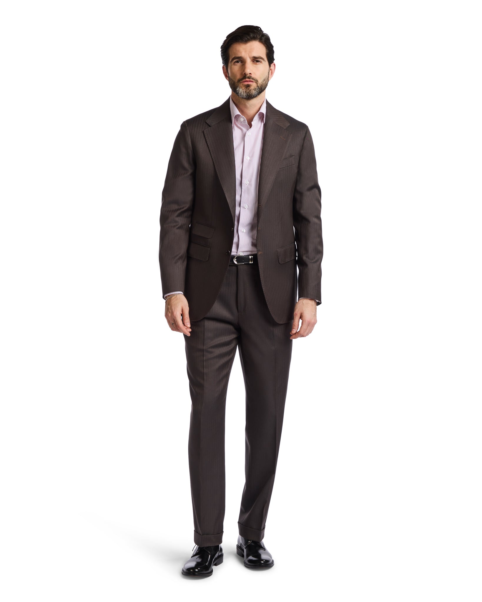 Traje de espiga marrón Perennial Vitale Barberis Canonico