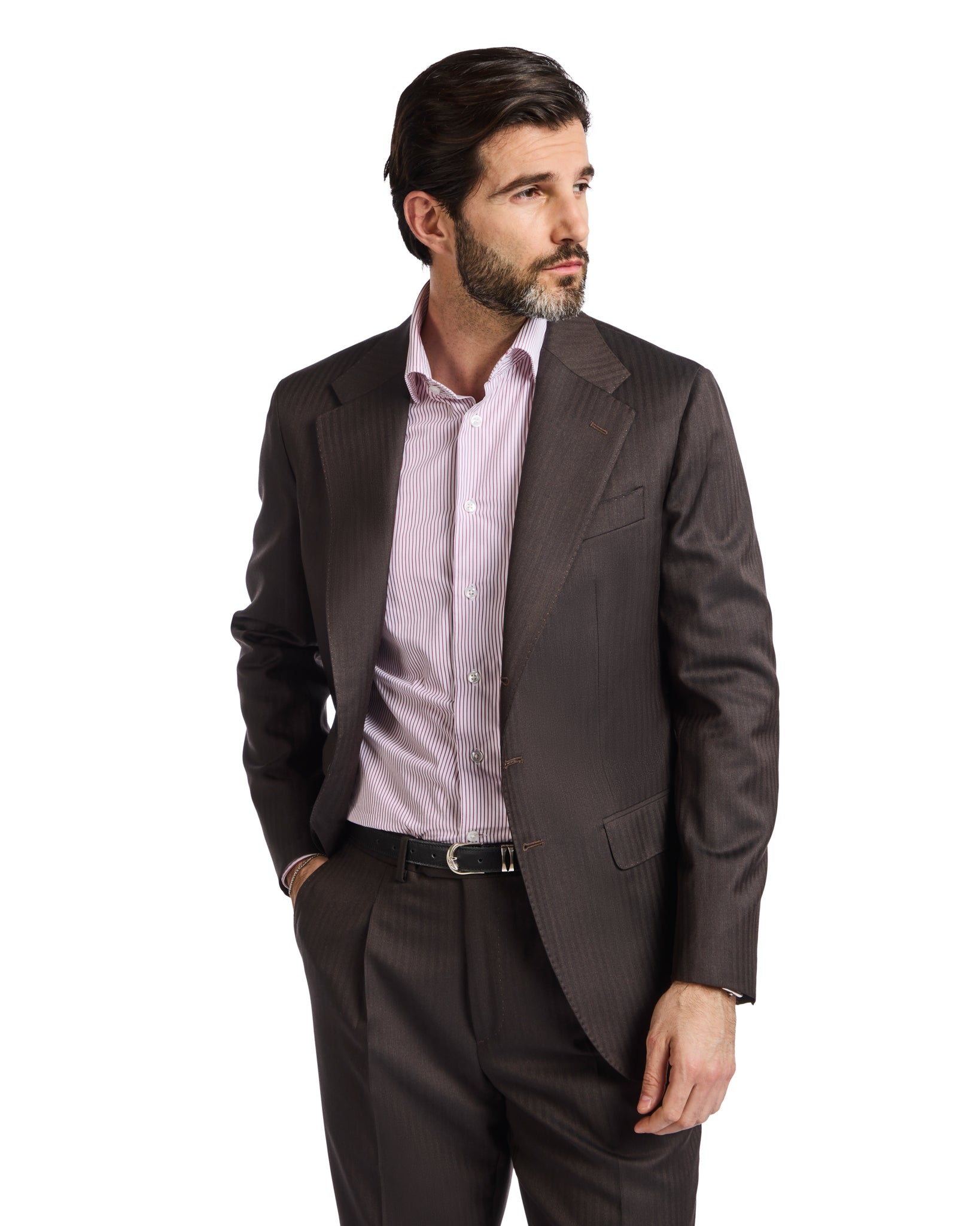 Traje de espiga marrón Perennial Vitale Barberis Canonico