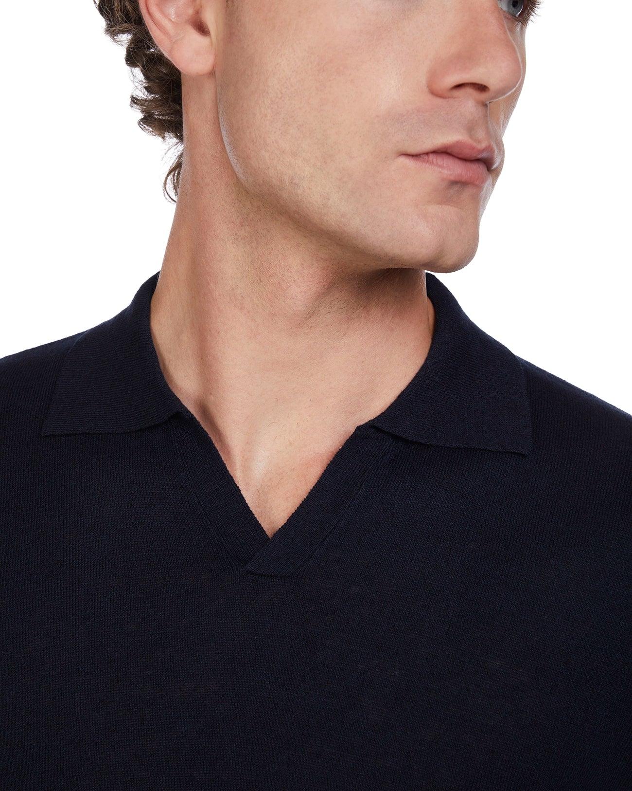Polo Bandol in lino e cotone blu