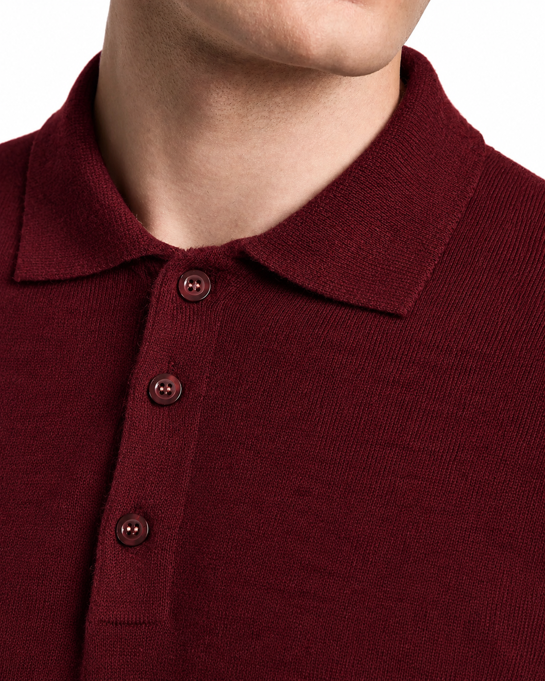 Tollegno bordeaux wool Rovigo polo shirt