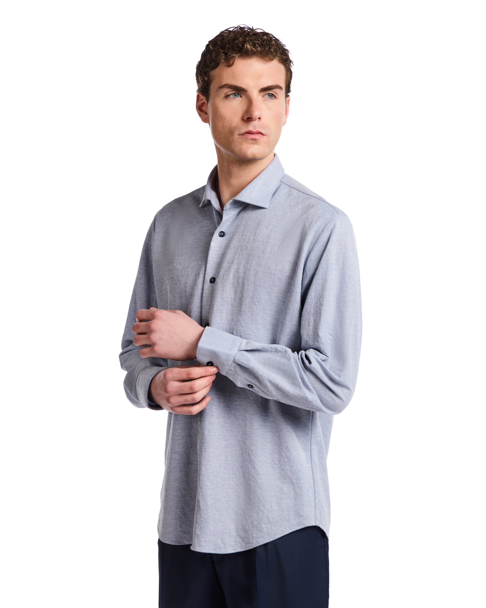 Camicia Quercia in jersey blu