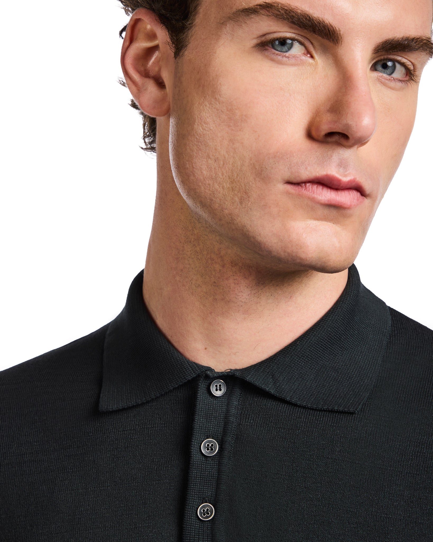 Polo Roger in maglia nera