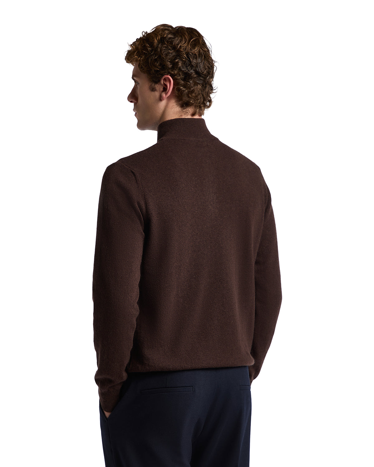 Rory zip-up turtleneck sweater in dark cashmere blend