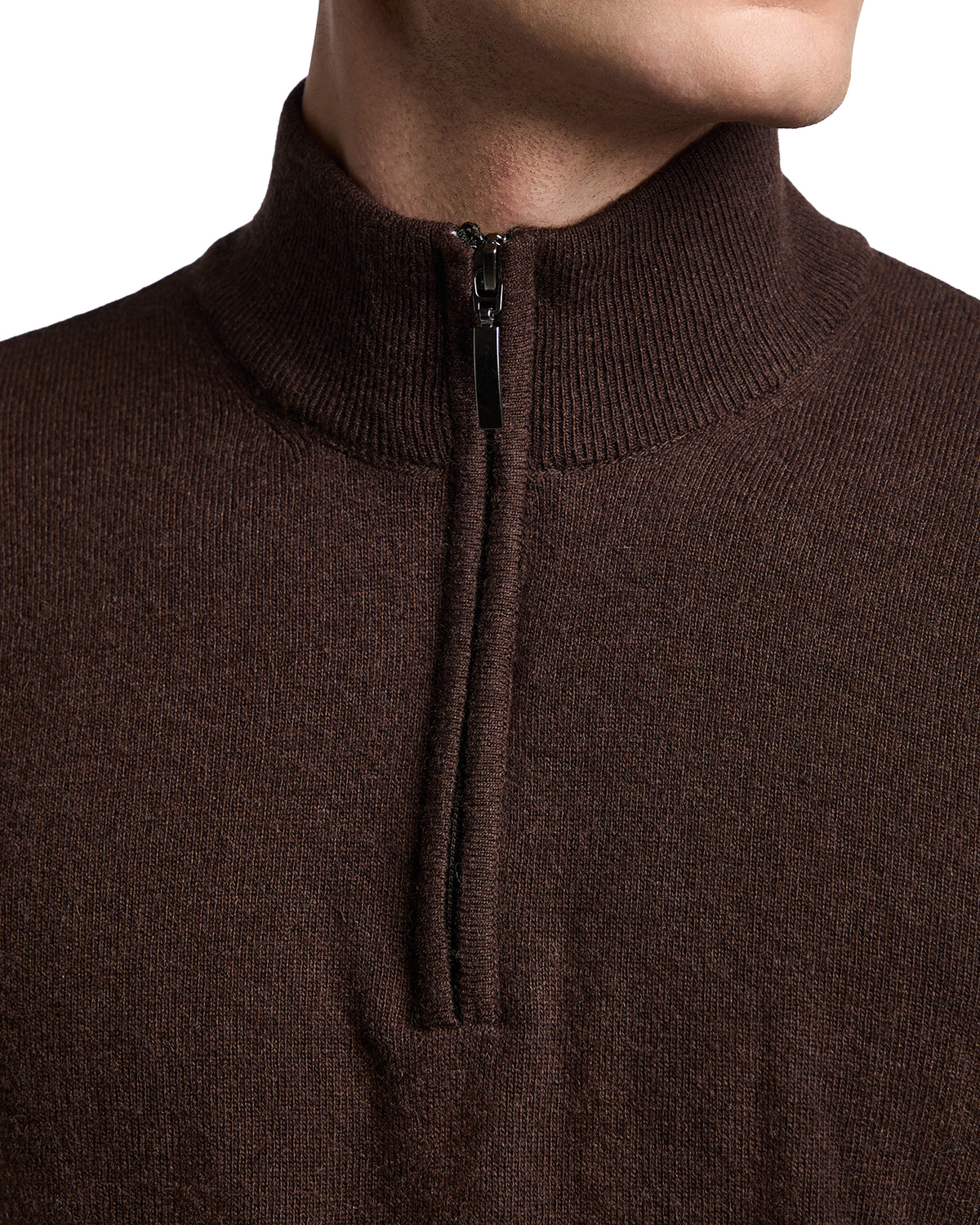 Rory zip-up turtleneck sweater in dark cashmere blend